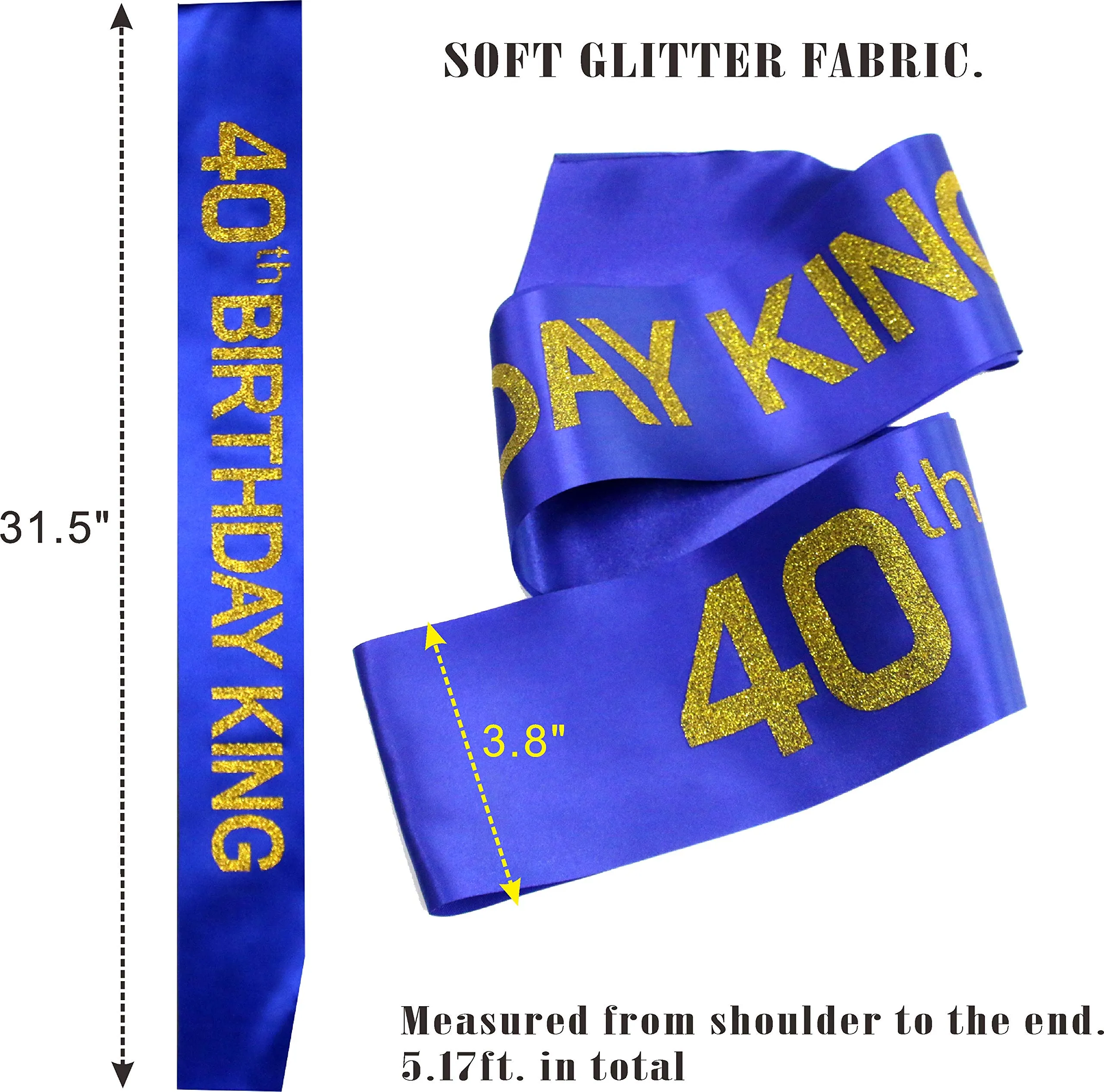 40th Birthday Gifts for Men, 40th Birthday King Crown, 40th Birthday King Sash, 40th