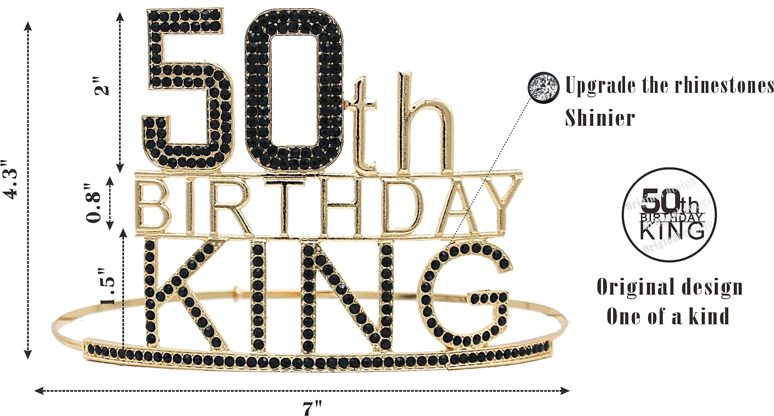 50th Birthday Gifts for Men,50th Birthday King Crown,50th Birthday King Sash,50th Birthday