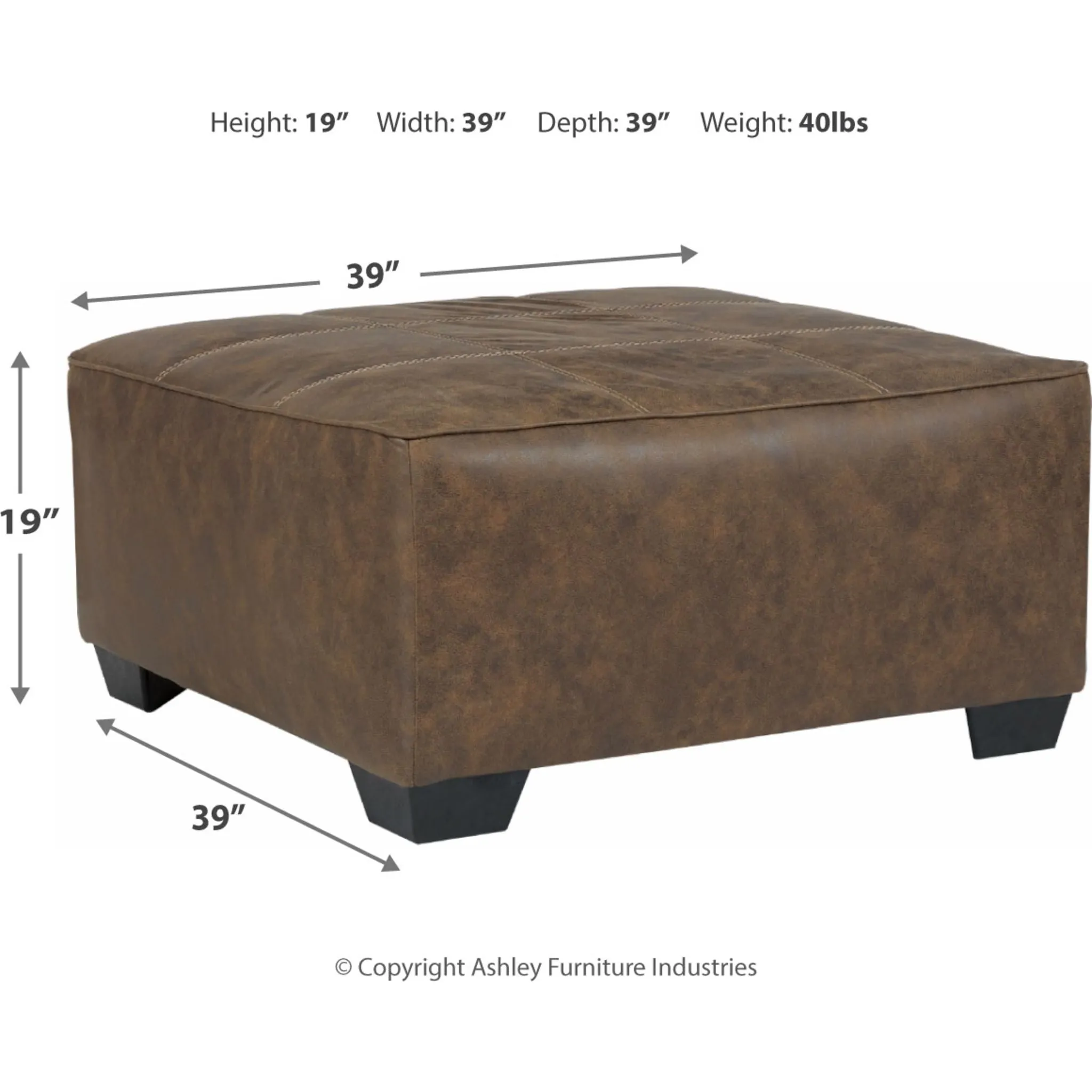 Abalone Oversized Accent Ottoman - Chocolate