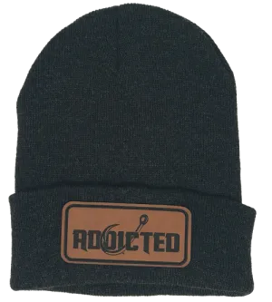 Addicted Fishing Classic Leather Patch Beanie