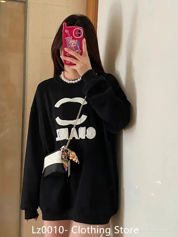 Advanced version Women's Sweaters France trendy Clothing C letter Graphic 31 Embroidery Fashion Round neck Coach channel hoodie Luxury brands Sweater tops tees