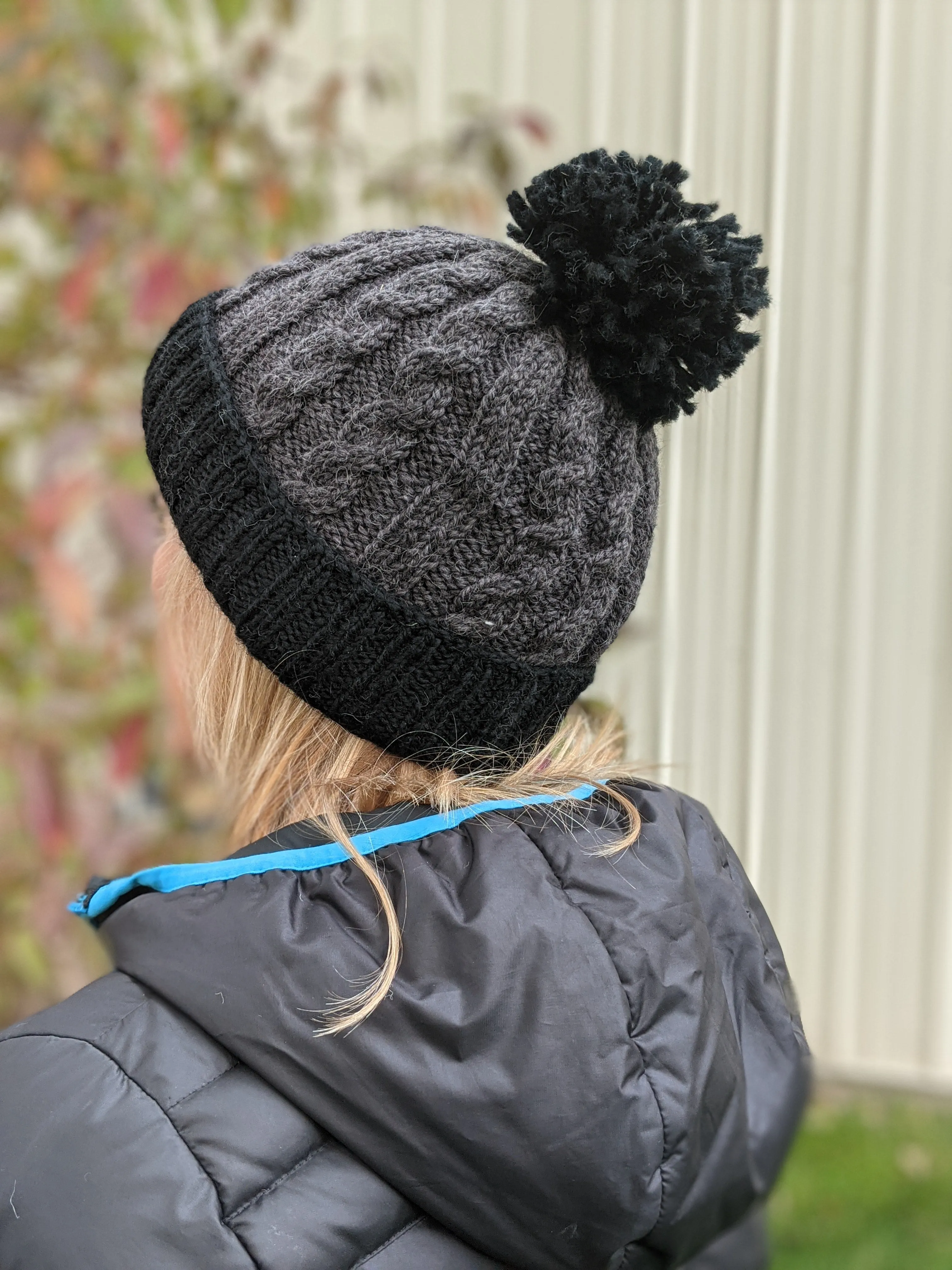 Alpaca Hat with Pompom and Fleece Lining