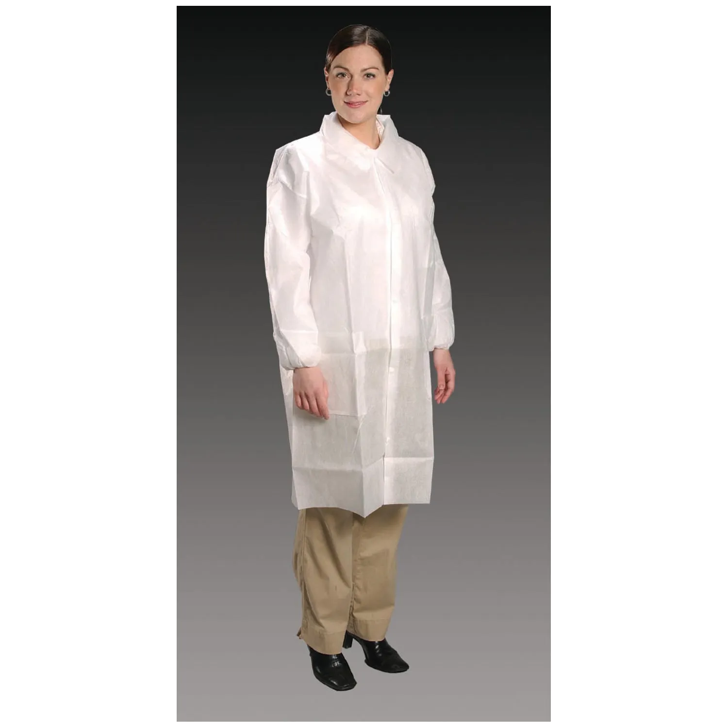 Alpha Protech Critical Cover Alphaguard Lab Coats Lab Coat, 2X-Large, White, Tapered Collar, Elastic Wrist, 30/Cs