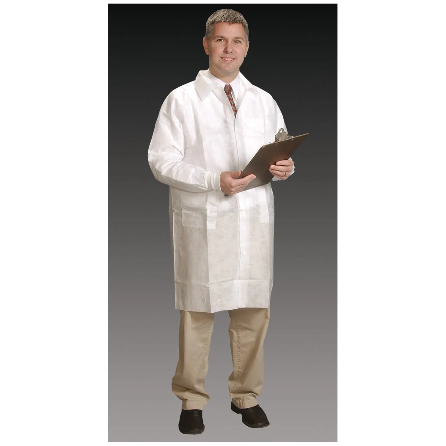 Alpha Protech Critical Cover Alphaguard Lab Coats Lab Coat, Small, White, Tapered Collar, Knit Cuff, 30/Cs