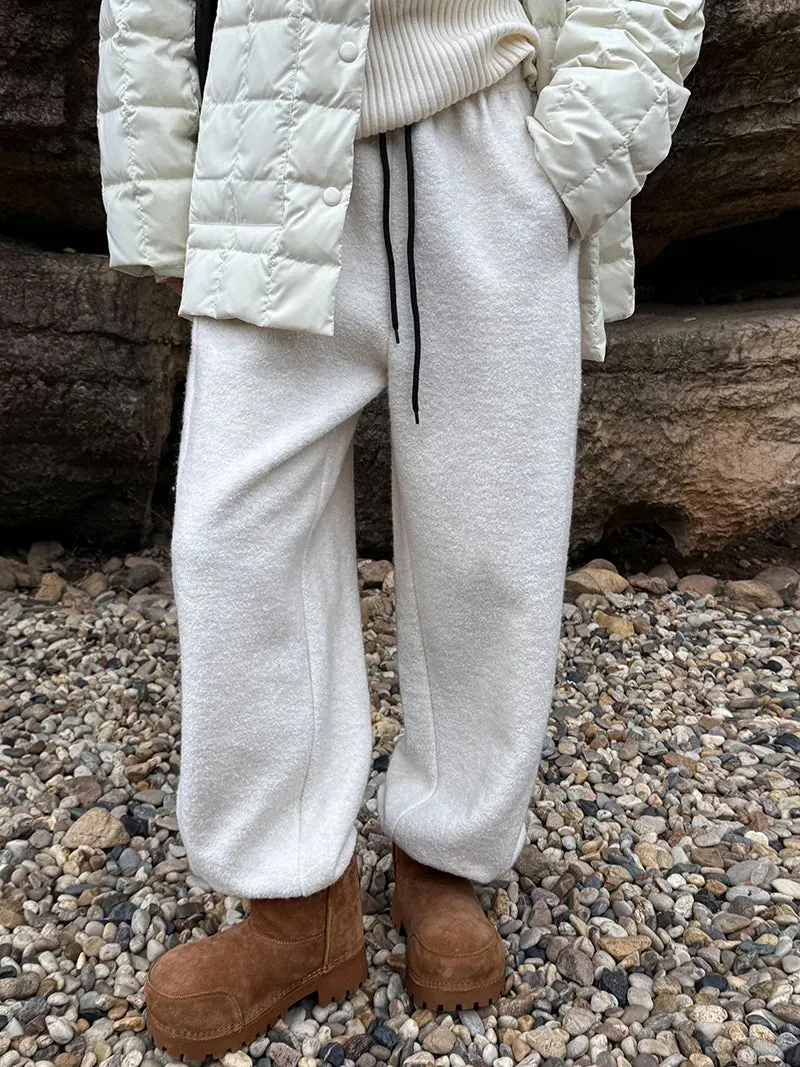 Amozae-Autumn Casual Outfits Amozae-2024 Woolen Casual Bathroom Women's Autumn Winter Thick Lamb Wool Ankle Pants