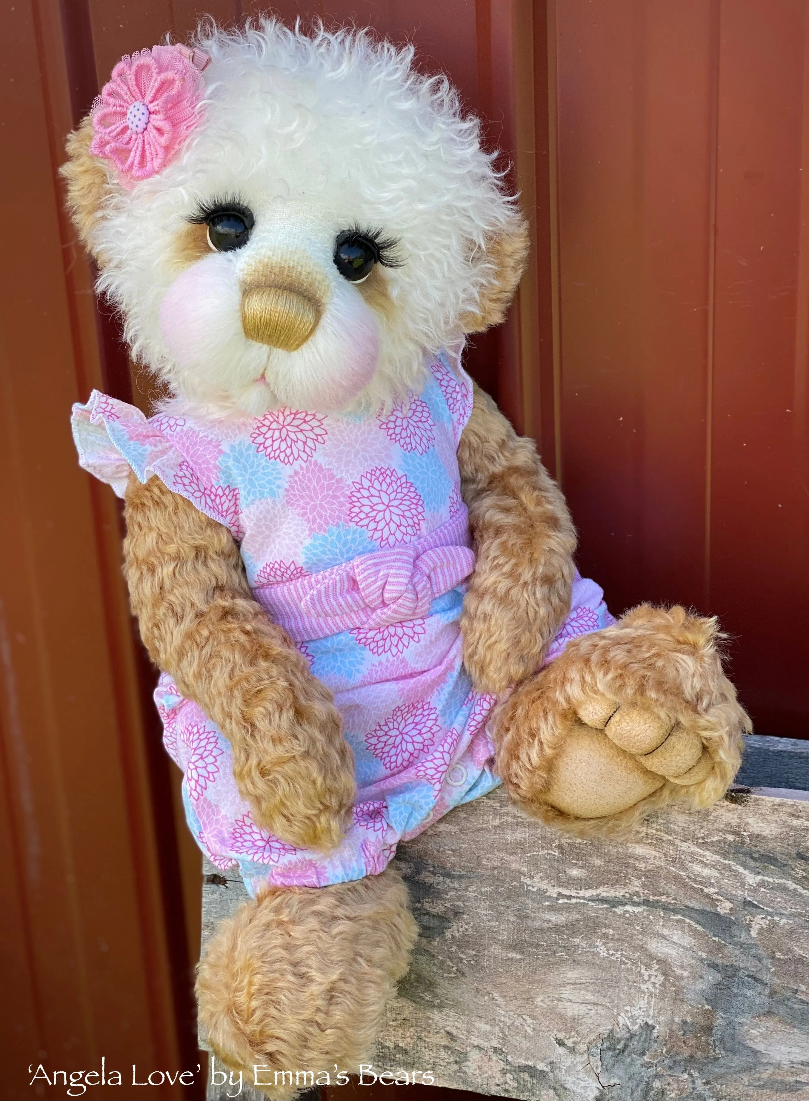 Angela Love - 18" Kid Mohair Artist Baby Bear by Emmas Bears - OOAK