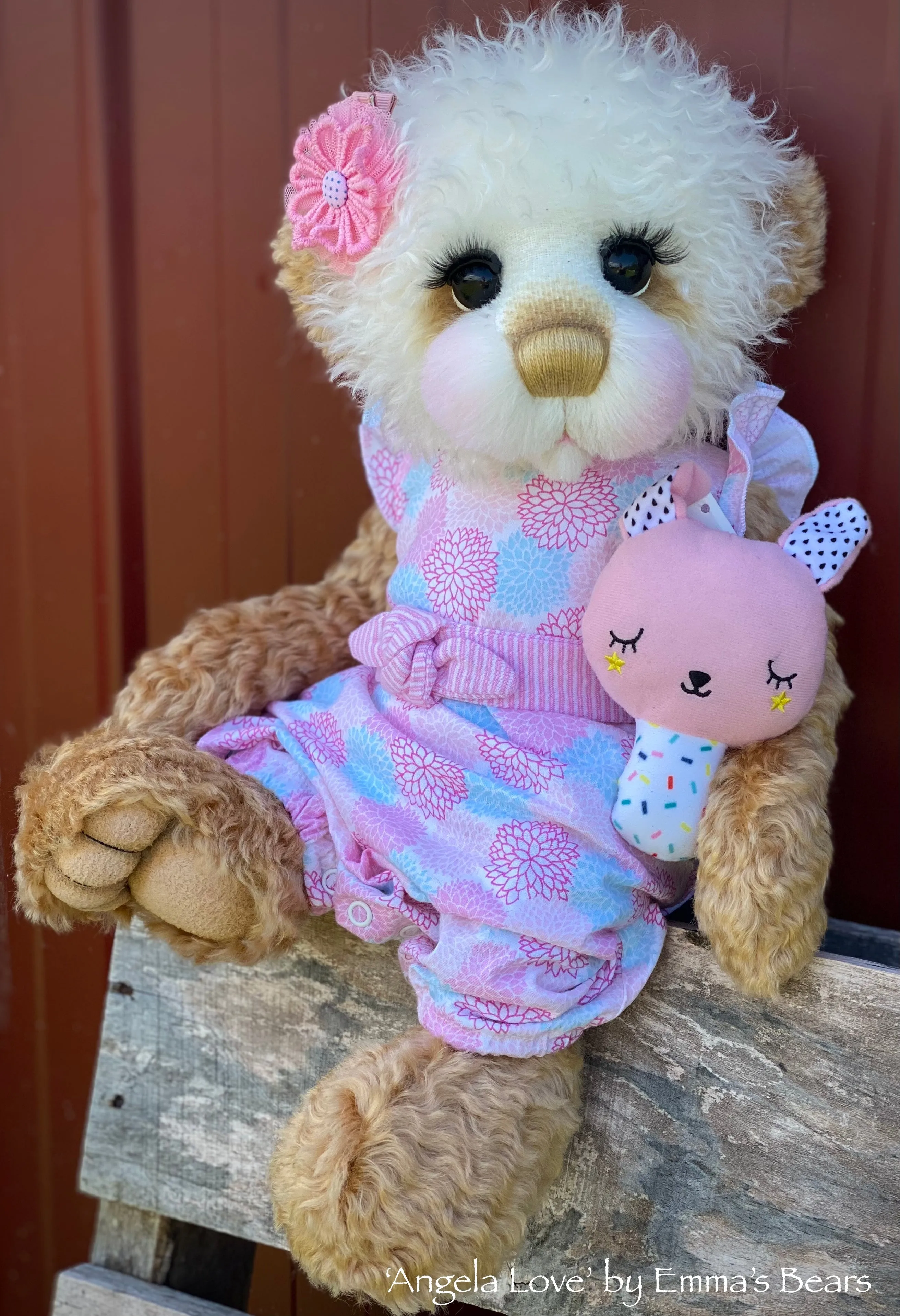 Angela Love - 18" Kid Mohair Artist Baby Bear by Emmas Bears - OOAK