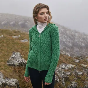 Aran Merino Zip Cardigan for Ladies