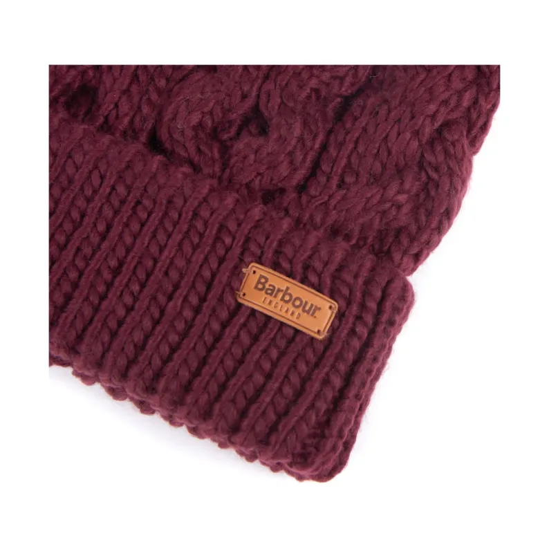 BARBOUR PENSHAW CABLE-KNIT BEANIE LHA0386 - Bordeaux