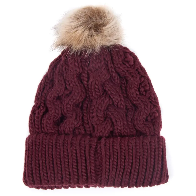 BARBOUR PENSHAW CABLE-KNIT BEANIE LHA0386 - Bordeaux