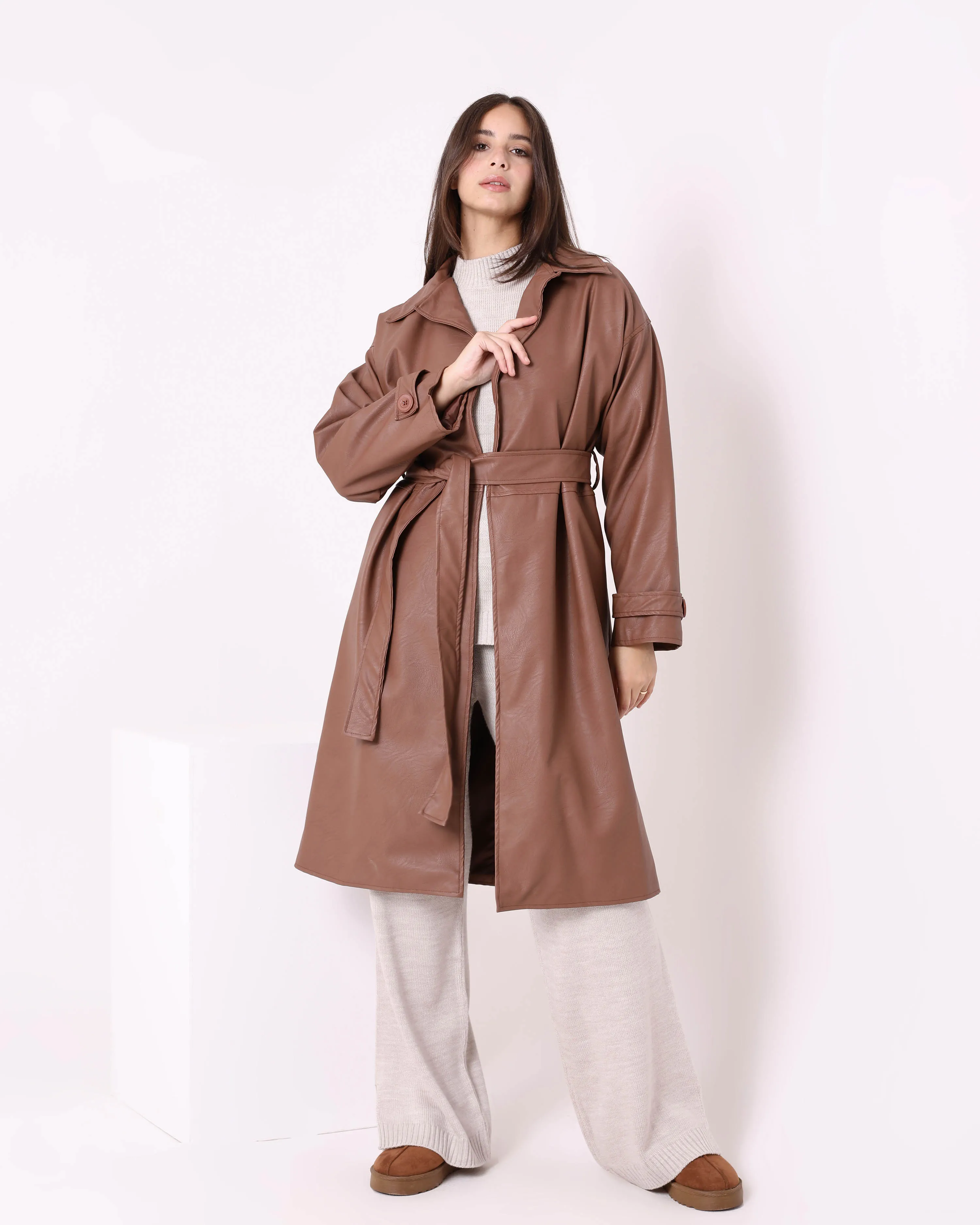 Belted Trench Coat (W712) - Just4Women