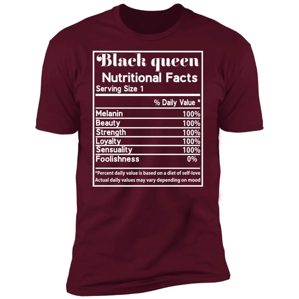 Black Queen Nutrition Facts T-shirt