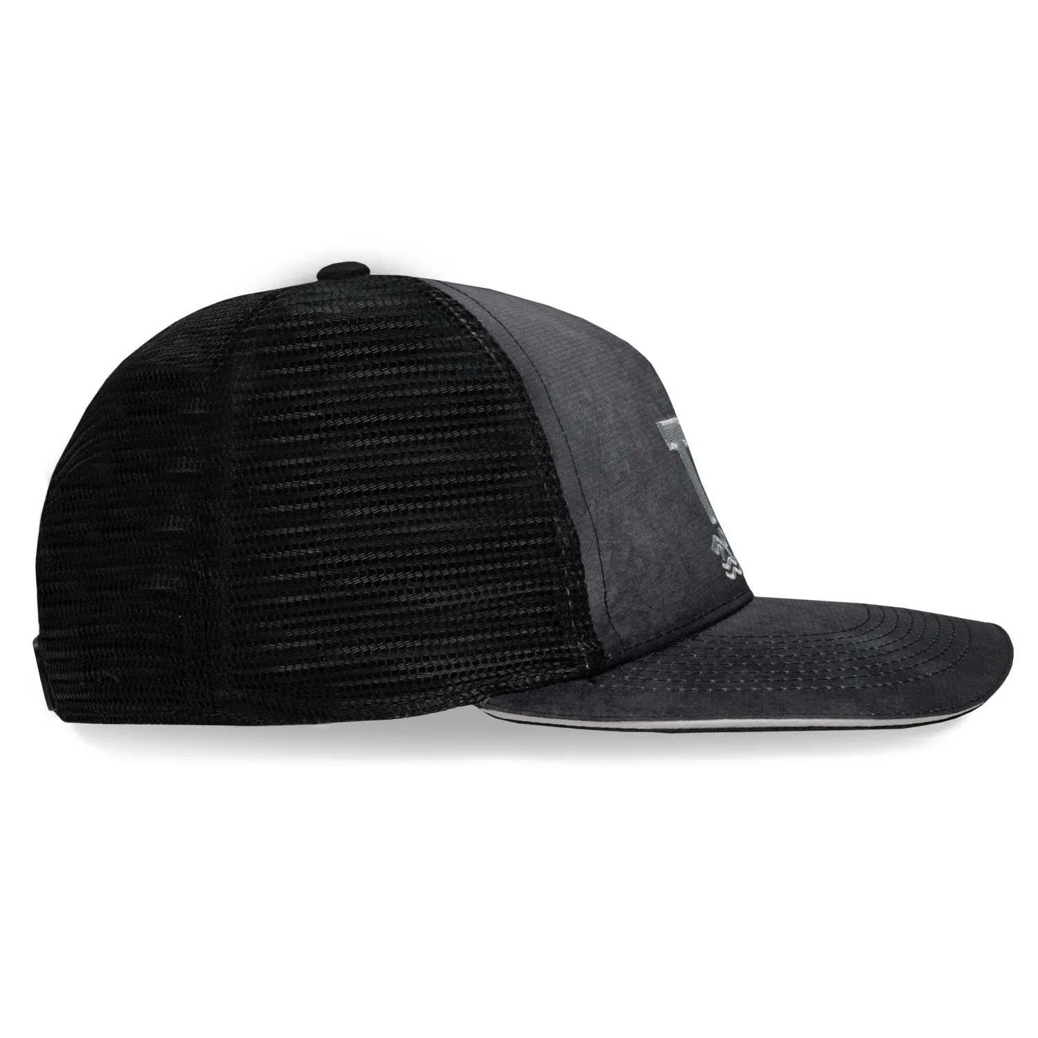 Black/Grey TRI 5 Panel Trucker Hat