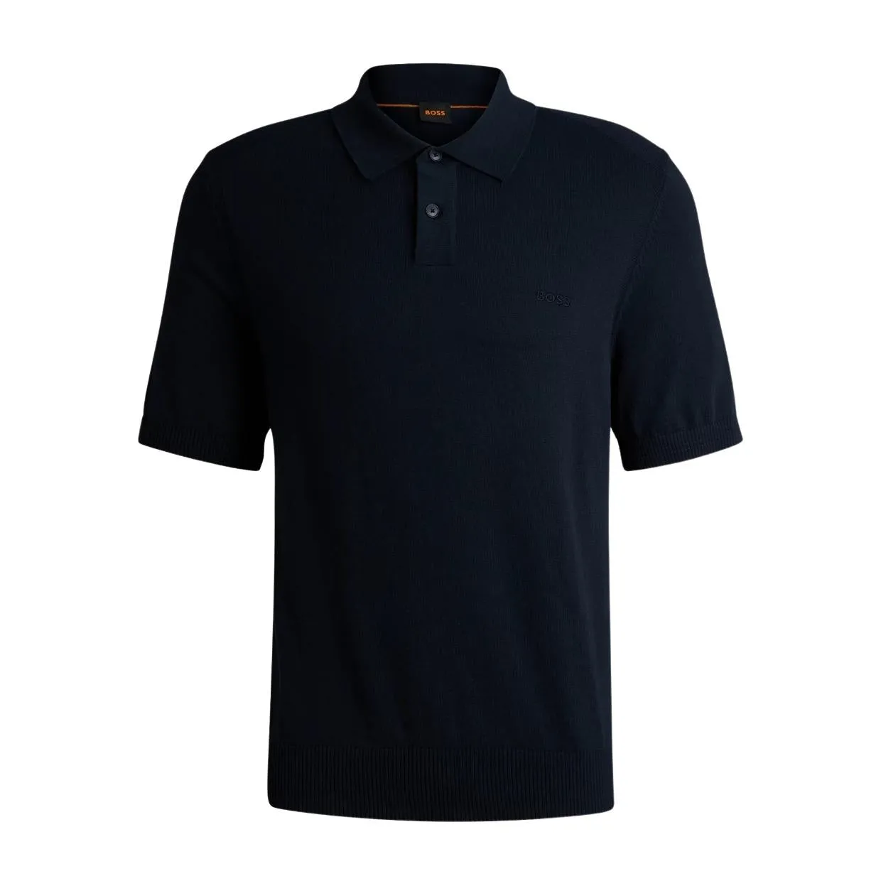 BOSS Embroidered Logo Asac Navy Sweater Polo Shirt