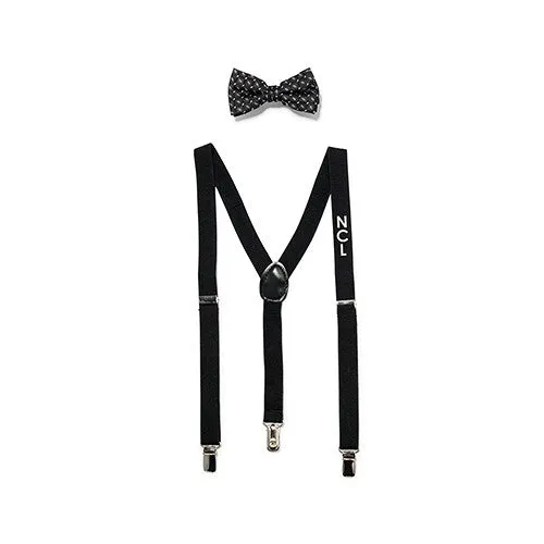 Boy's Monogrammed Tuxedo Suspender and Bowtie Gift Set - Discontinued