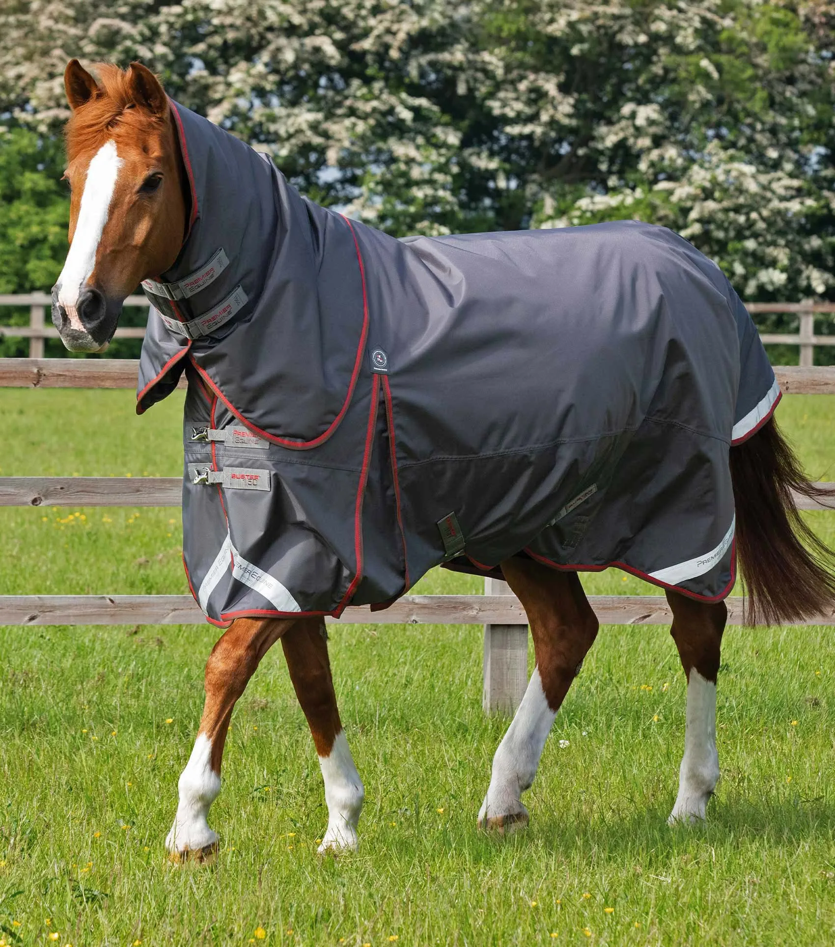 Buster 150g Turnout Rug with Classic Neck Cover Grey