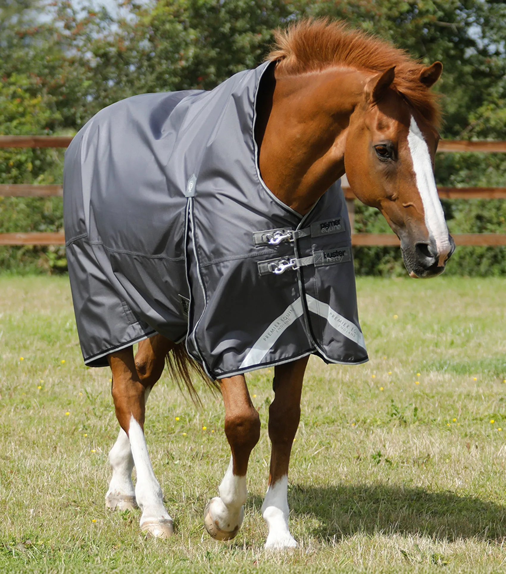 Buster Hardy 0g Half Neck Turnout Rug Grey