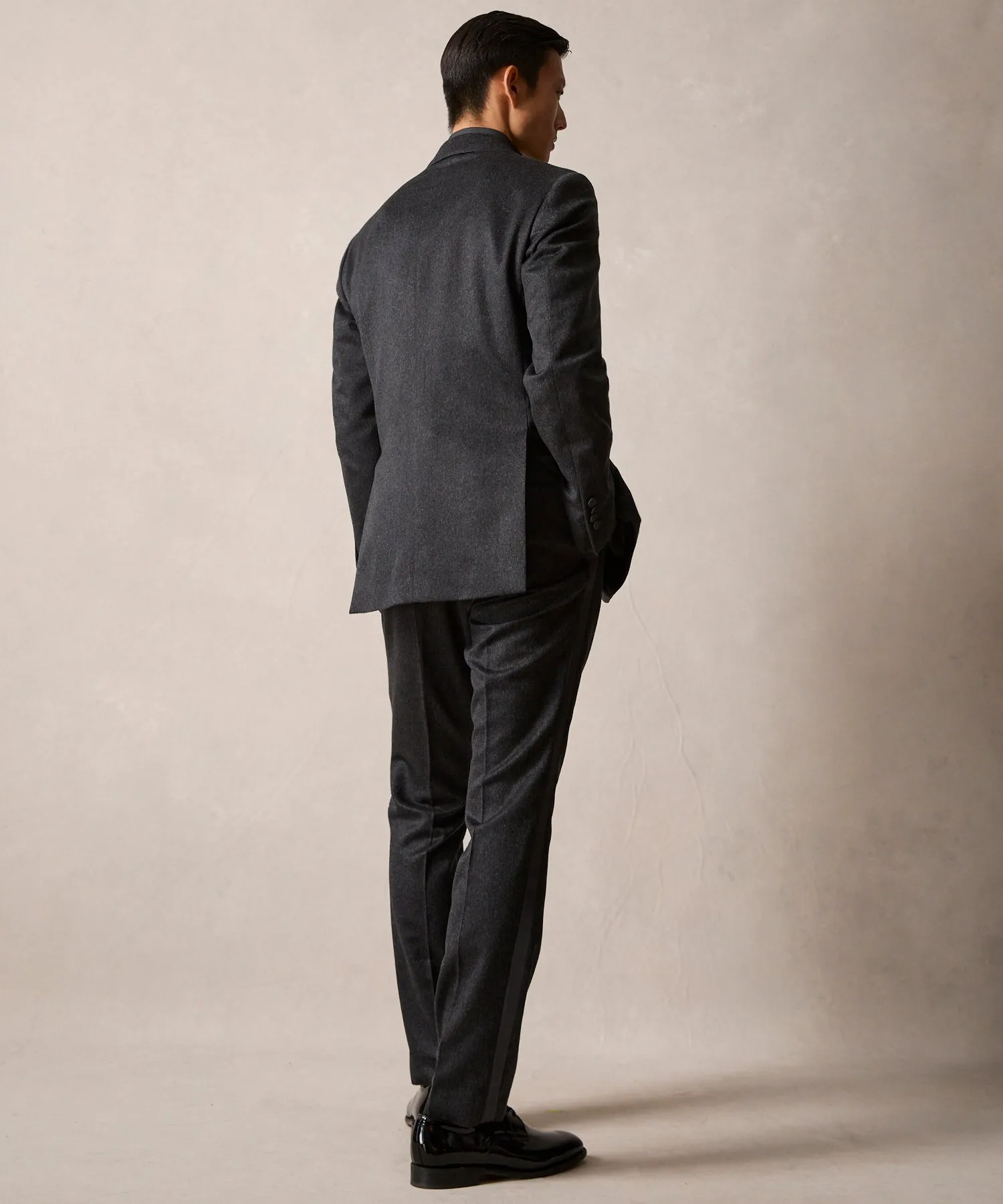 Cashmere Tuxedo Trouser in Grey