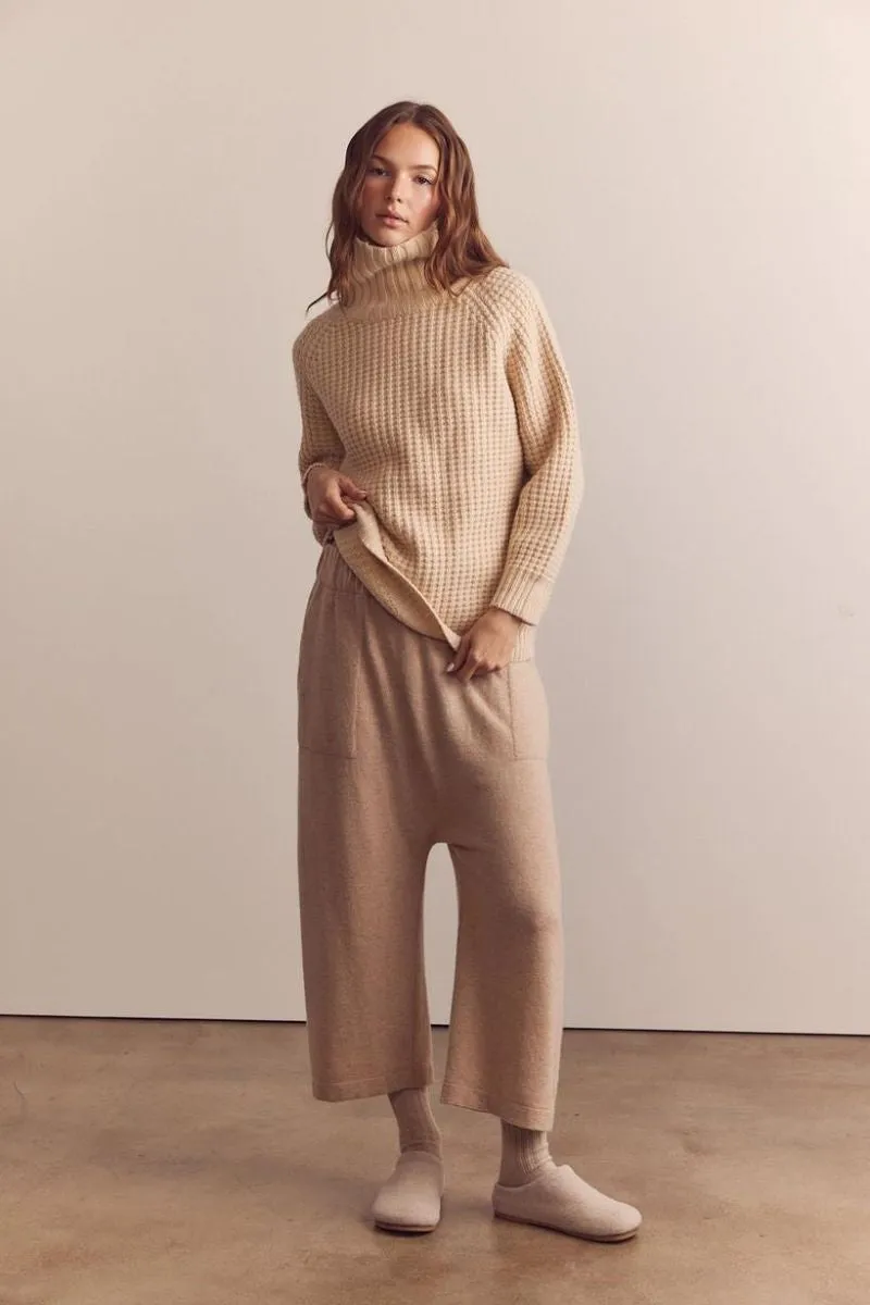 Cashmere Wool Blended Knit Baggy Pant