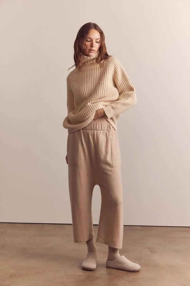 Cashmere Wool Blended Knit Baggy Pant