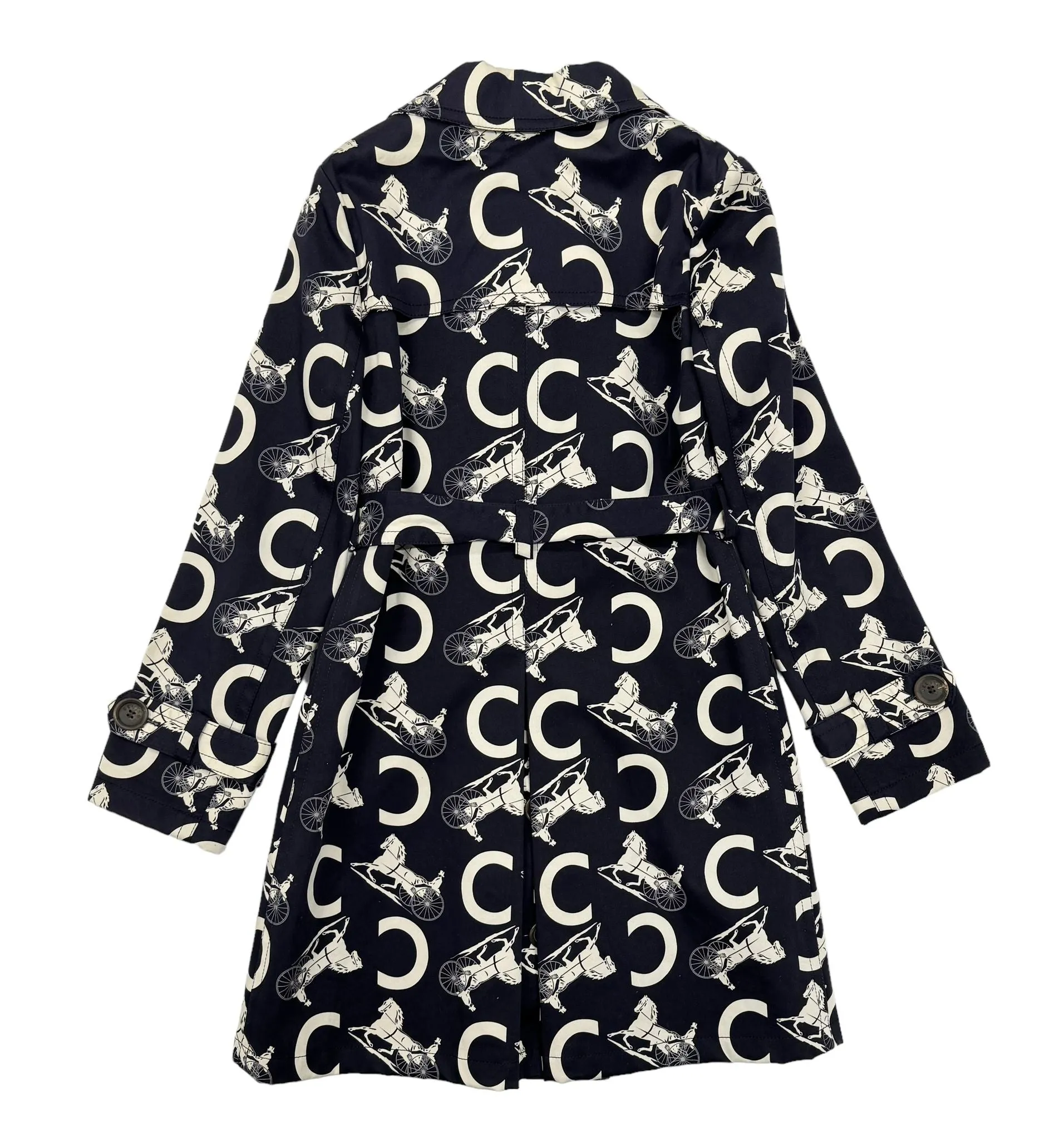 Celine Navy Belted Trench Coat