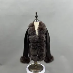 Childrens Chocolate Premium Faux Fur Cardigan