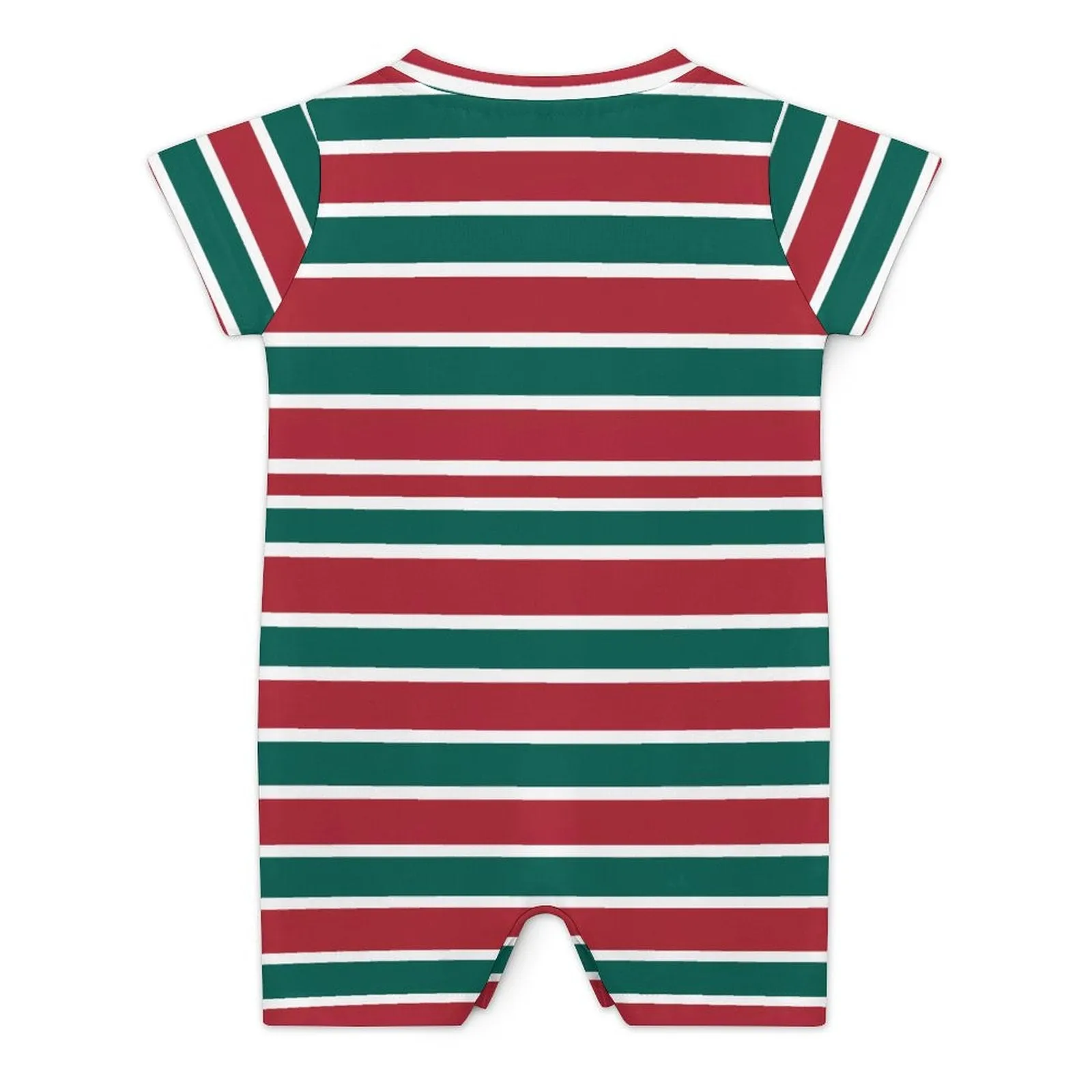 Christmas Striped Baby Pajama, One Piece, Holiday Short Sleeve Baby Bodysuit Romper PLR (All-Over Printing)