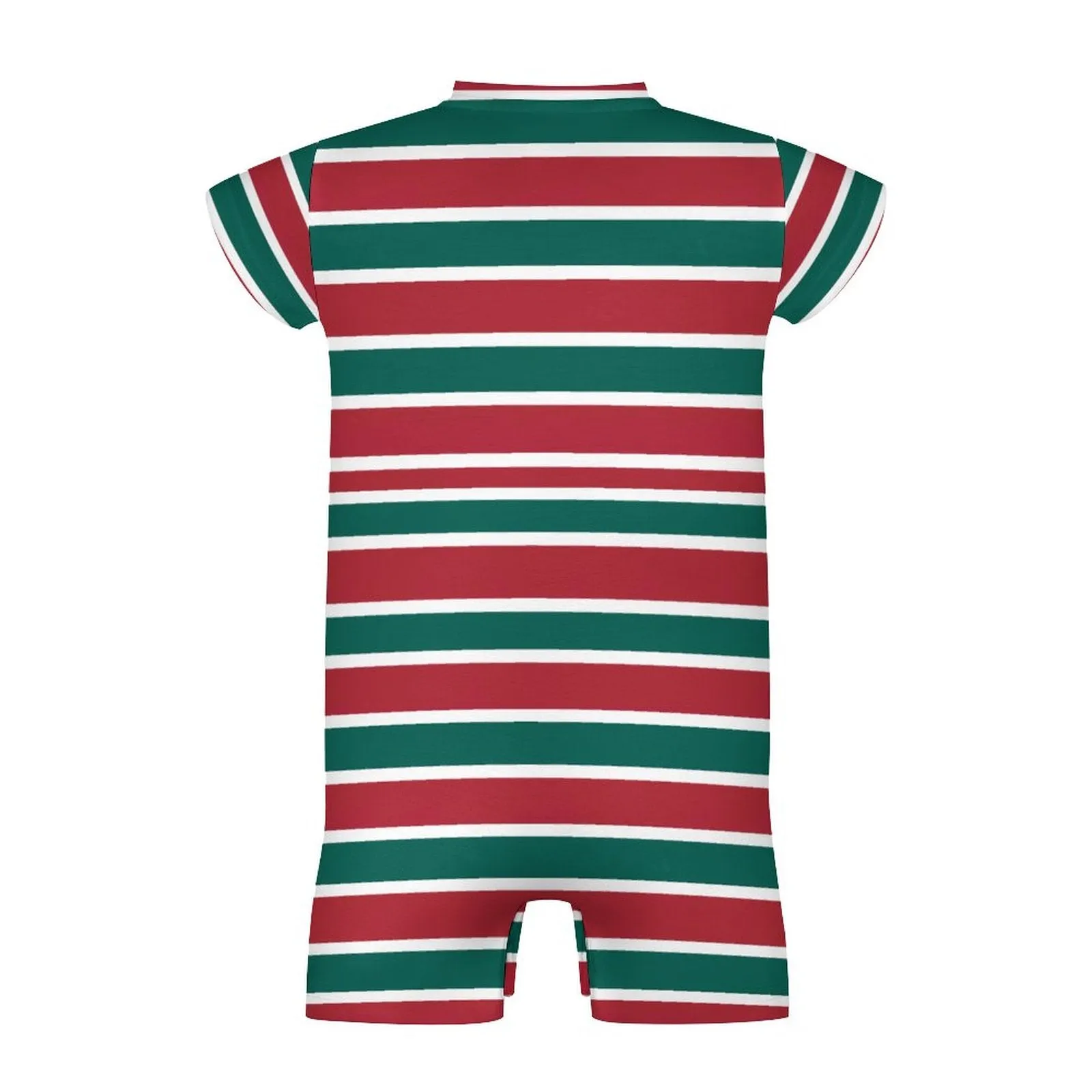 Christmas Striped Baby Pajama, One Piece, Holiday Short Sleeve Baby Bodysuit Romper PLR (All-Over Printing)