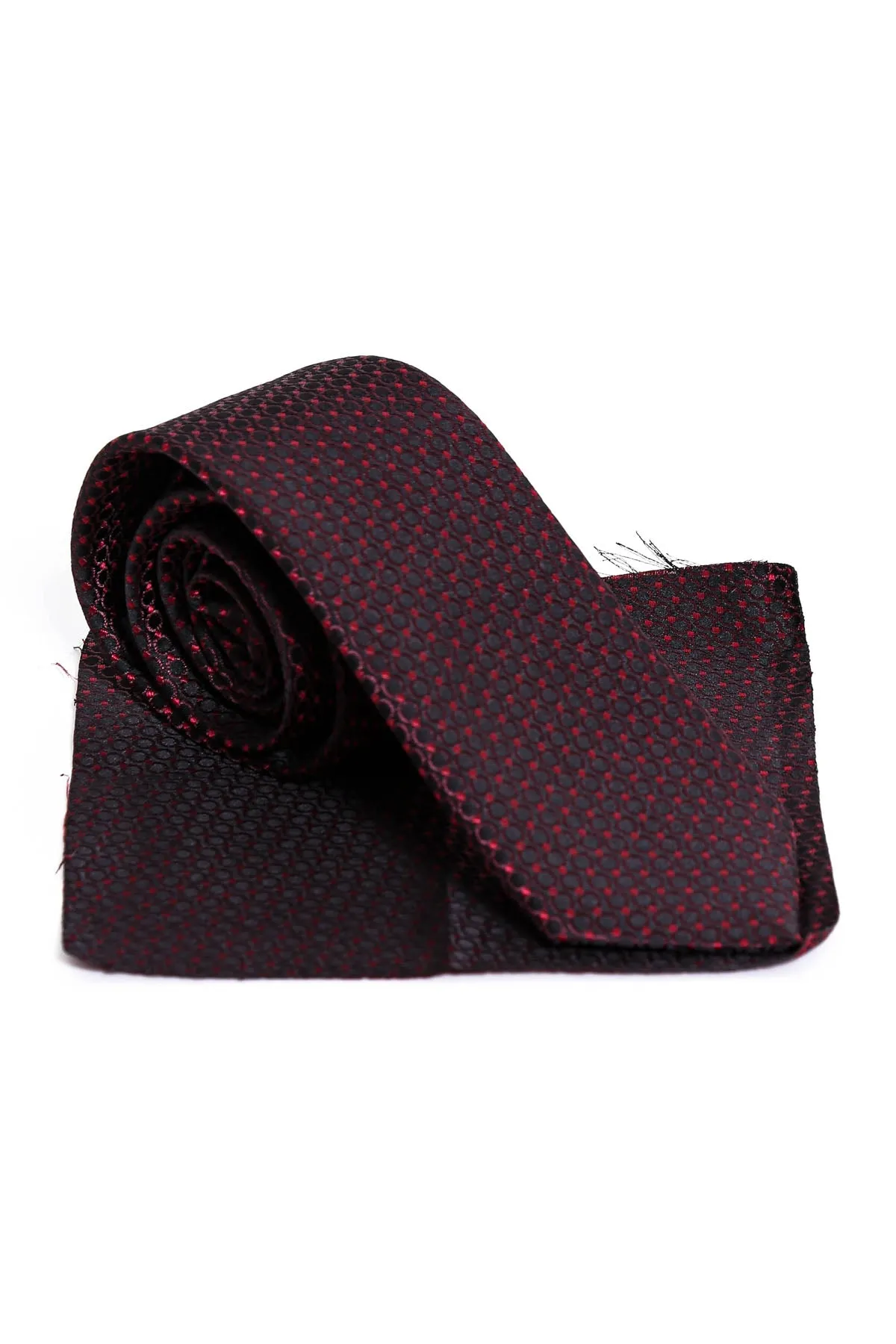 Circle Patterned Men Burgundy Tie – Wessi