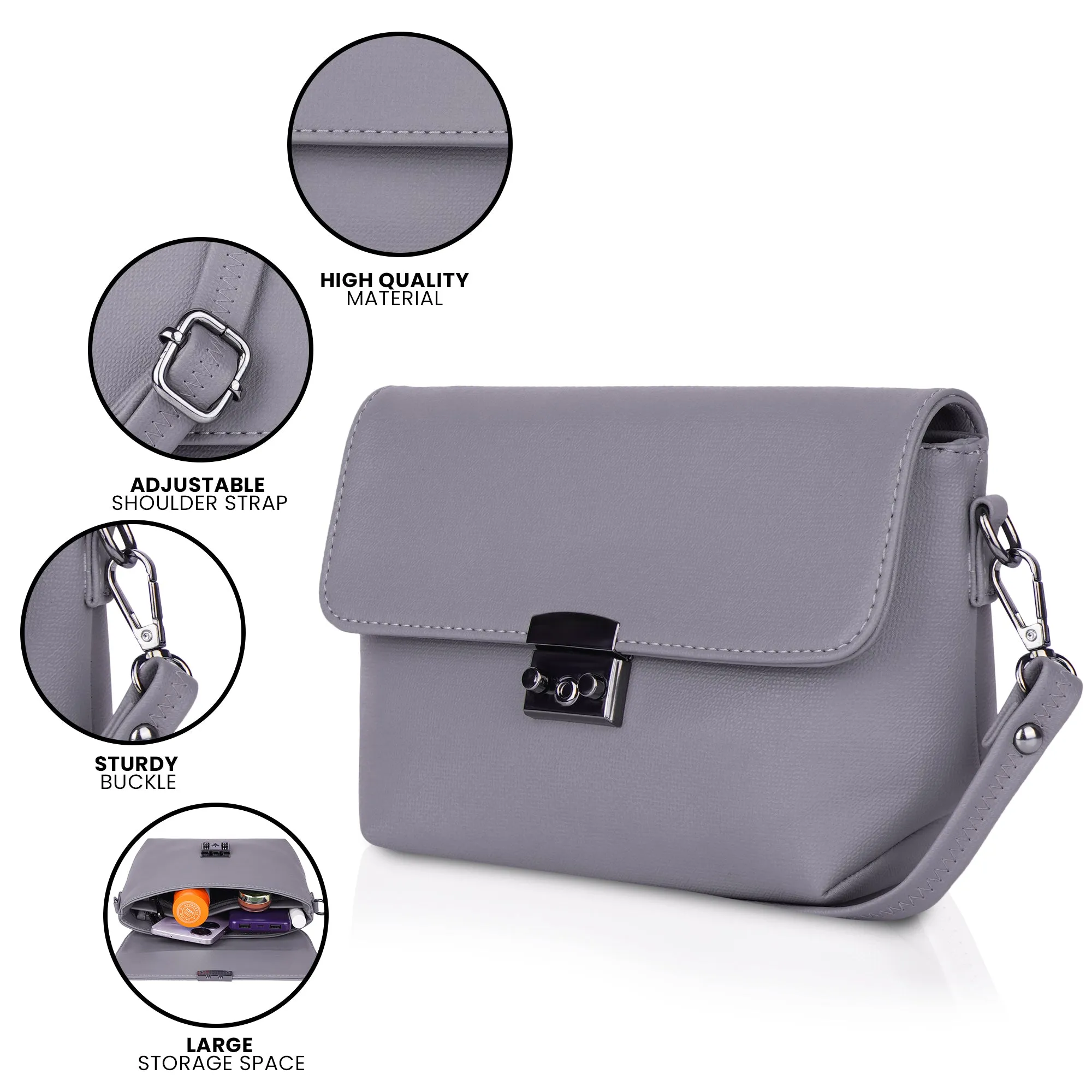 Corba Stylish Sling Bag Light Grey