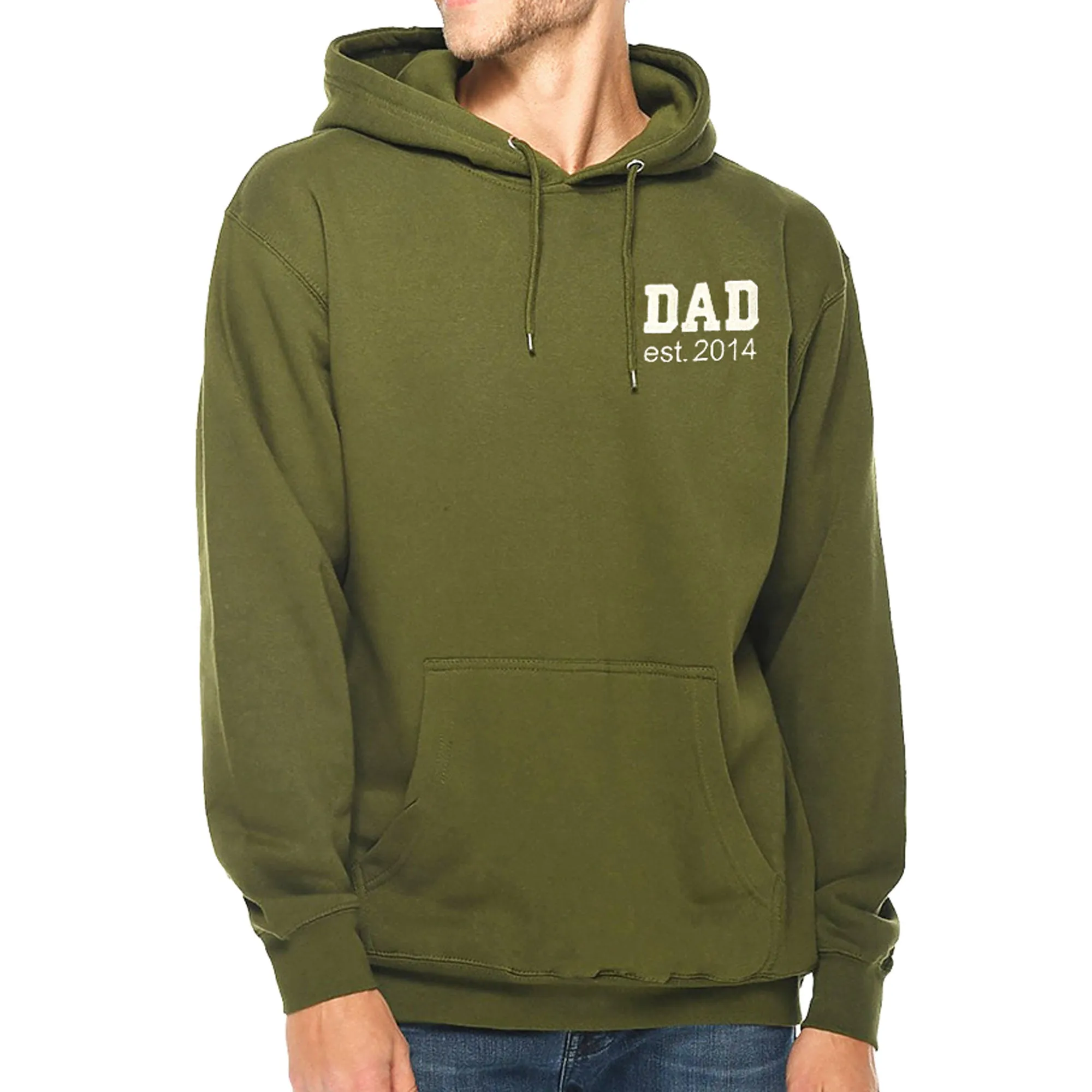 Custom Embroidered Dad Hoodie with EST. Date