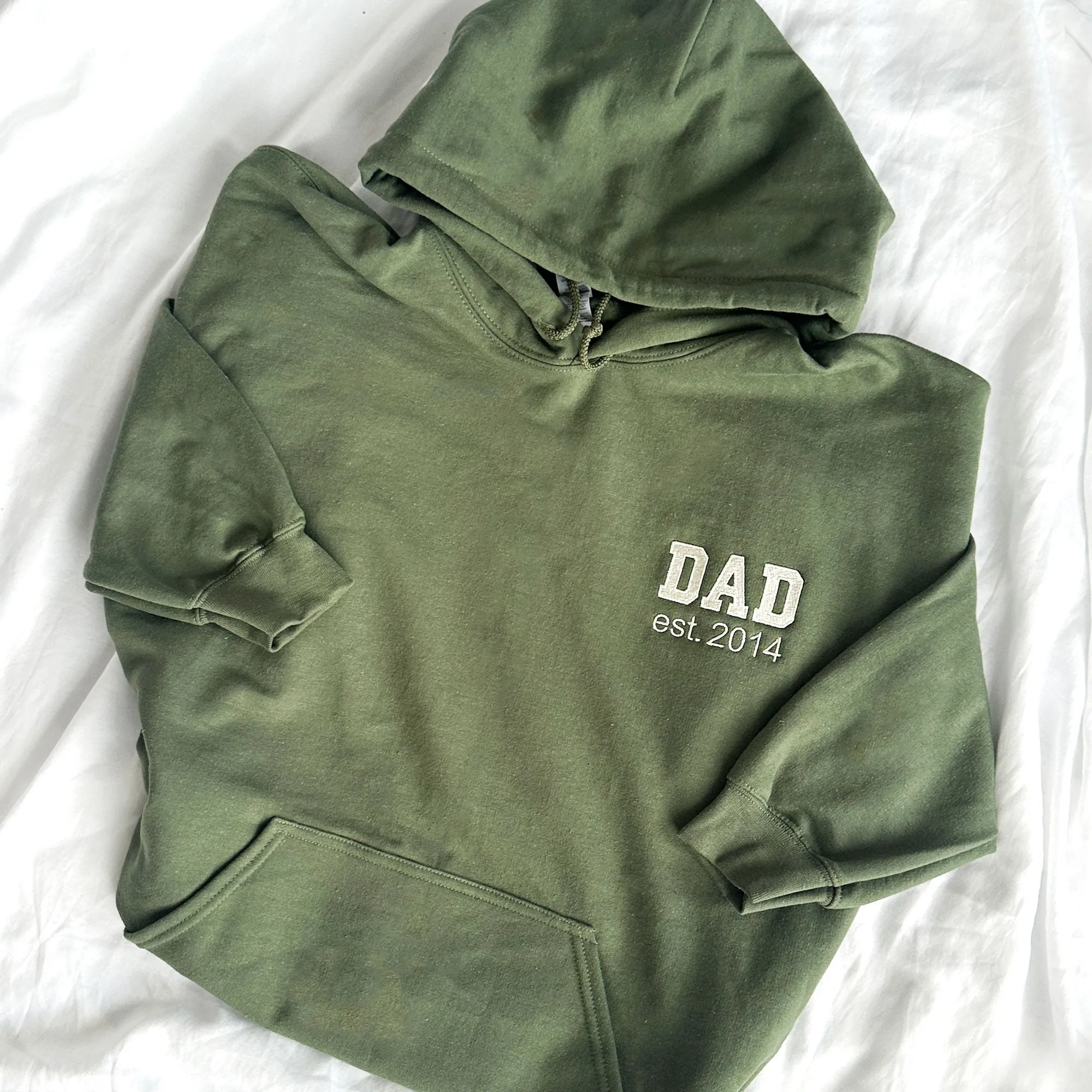 Custom Embroidered Dad Hoodie with EST. Date