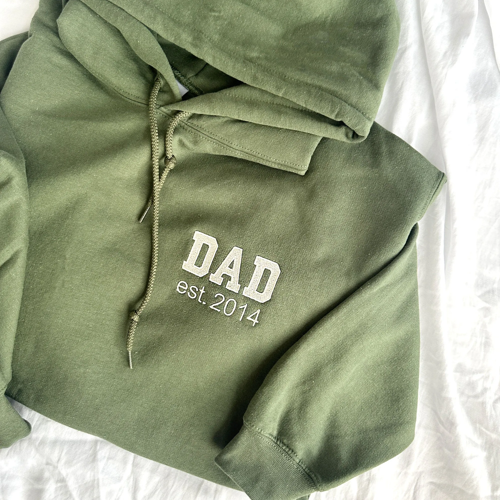 Custom Embroidered Dad Hoodie with EST. Date