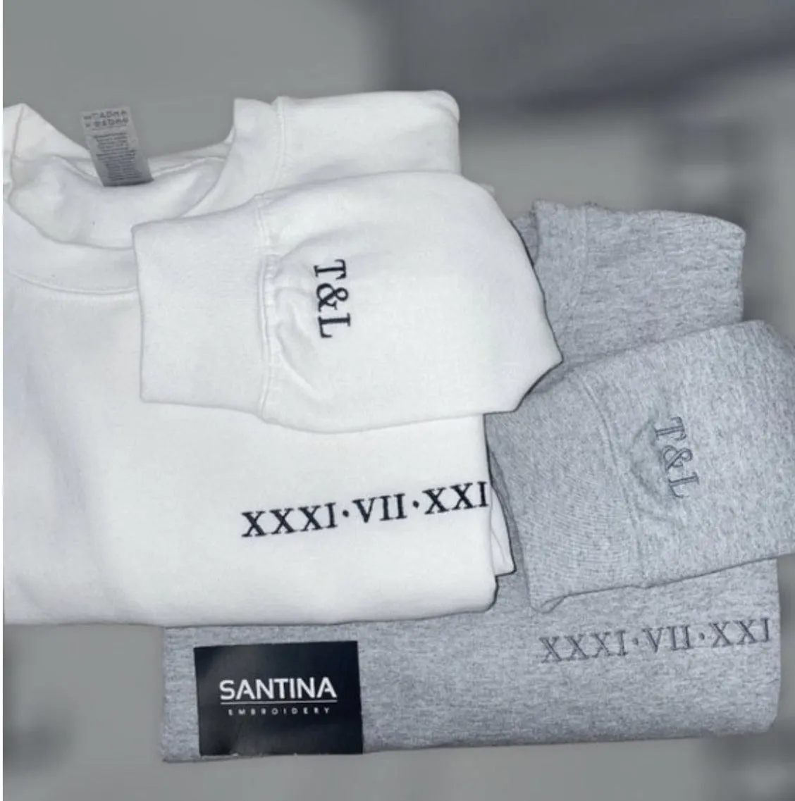 Custom Embroidered Roman Numeral Sweatshirts