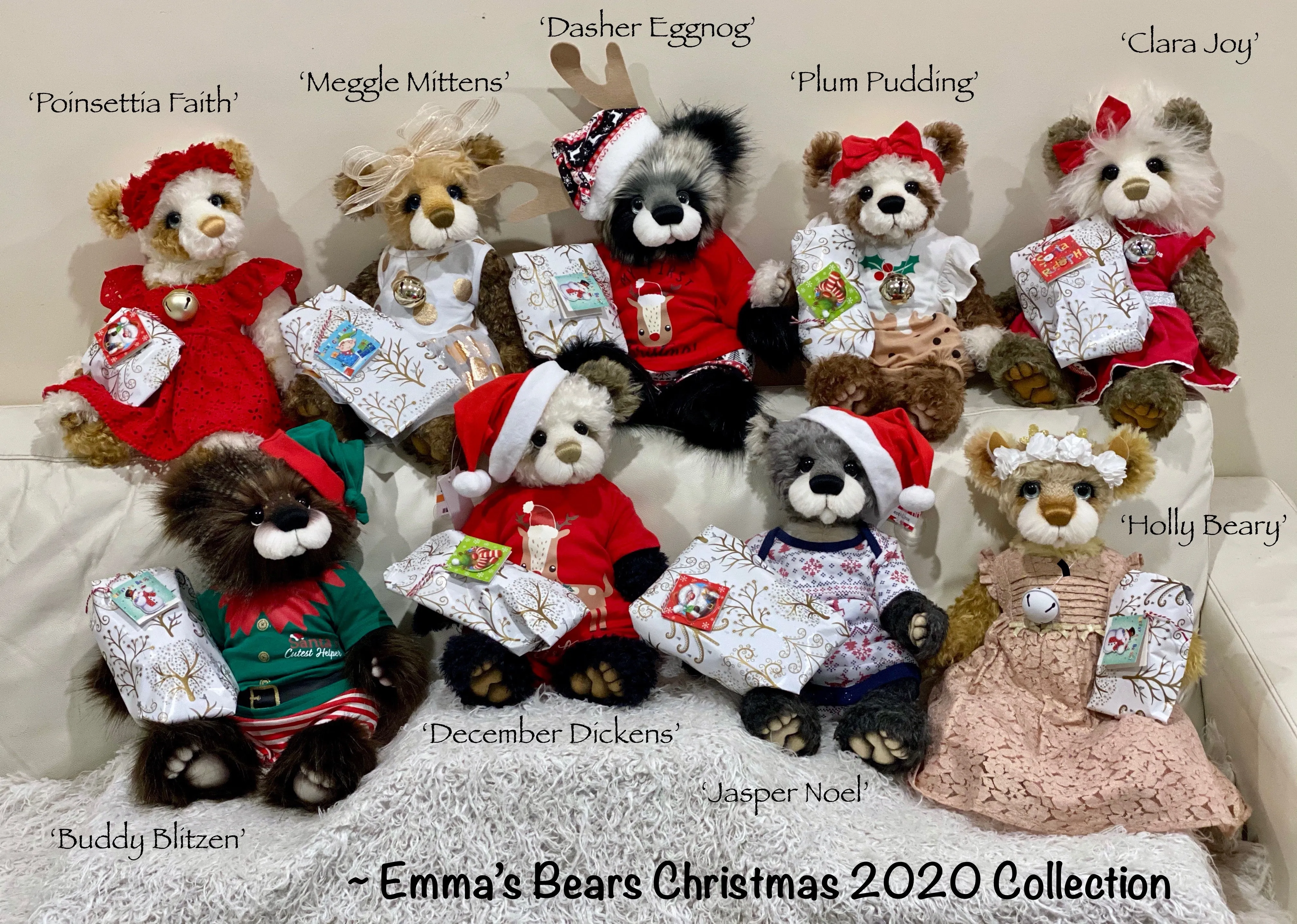 December Dickens - 18" Christmas 2020 MOHAIR Artist toddler style Bear by Emma's Bears - OOAK