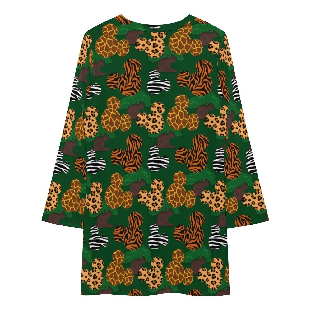 Disney Animal Prints Long Sleeve Patchwork T-shirt Dress