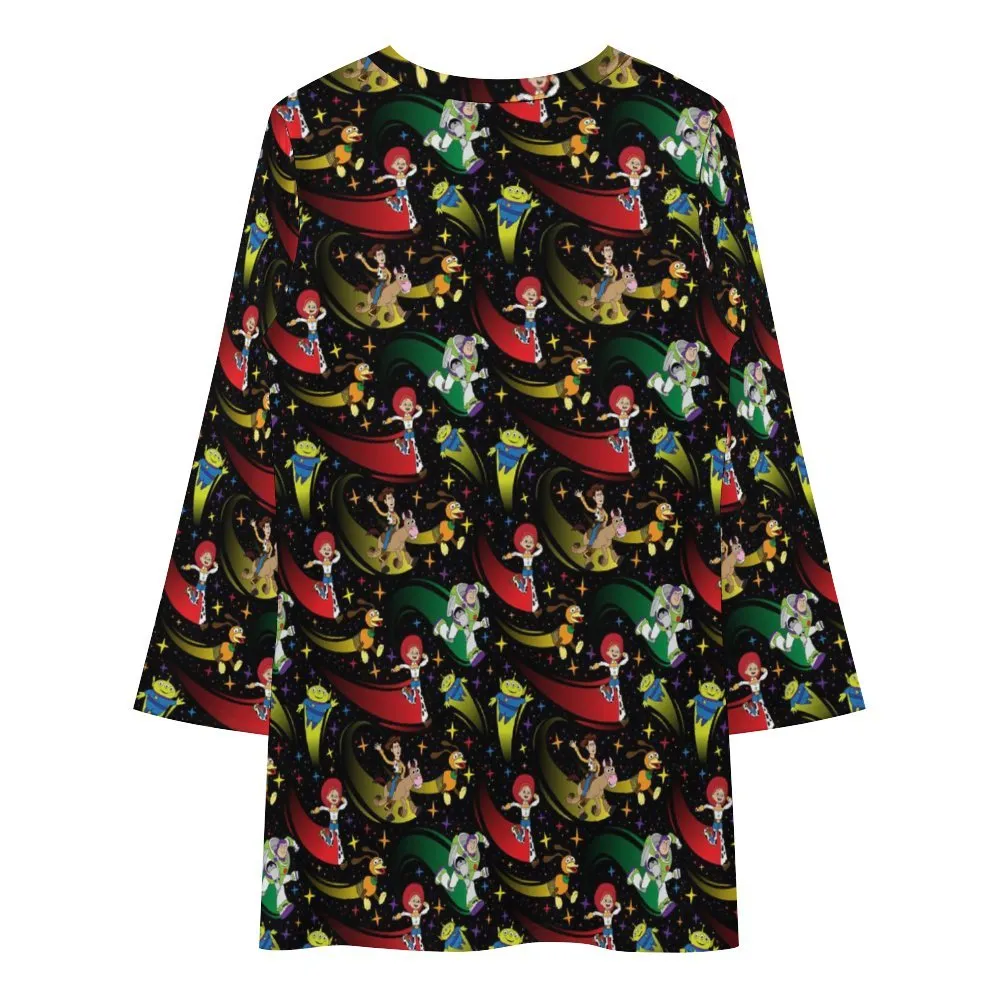 Disney Toy Story Roundup Friends Long Sleeve Patchwork T-shirt Dress