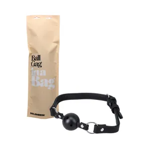 Doc Johnson Ball Gag In A Bag Faux Leather Breathable Black