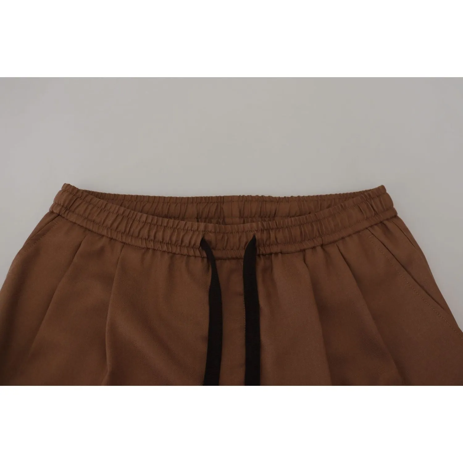 Dolce & Gabbana Chic Brown Cashmere-Silk Jogger Pants