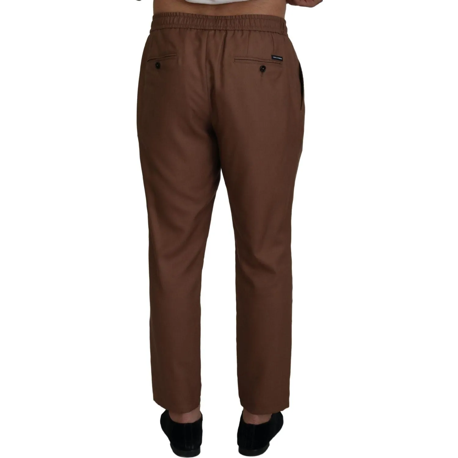 Dolce & Gabbana Chic Brown Cashmere-Silk Jogger Pants