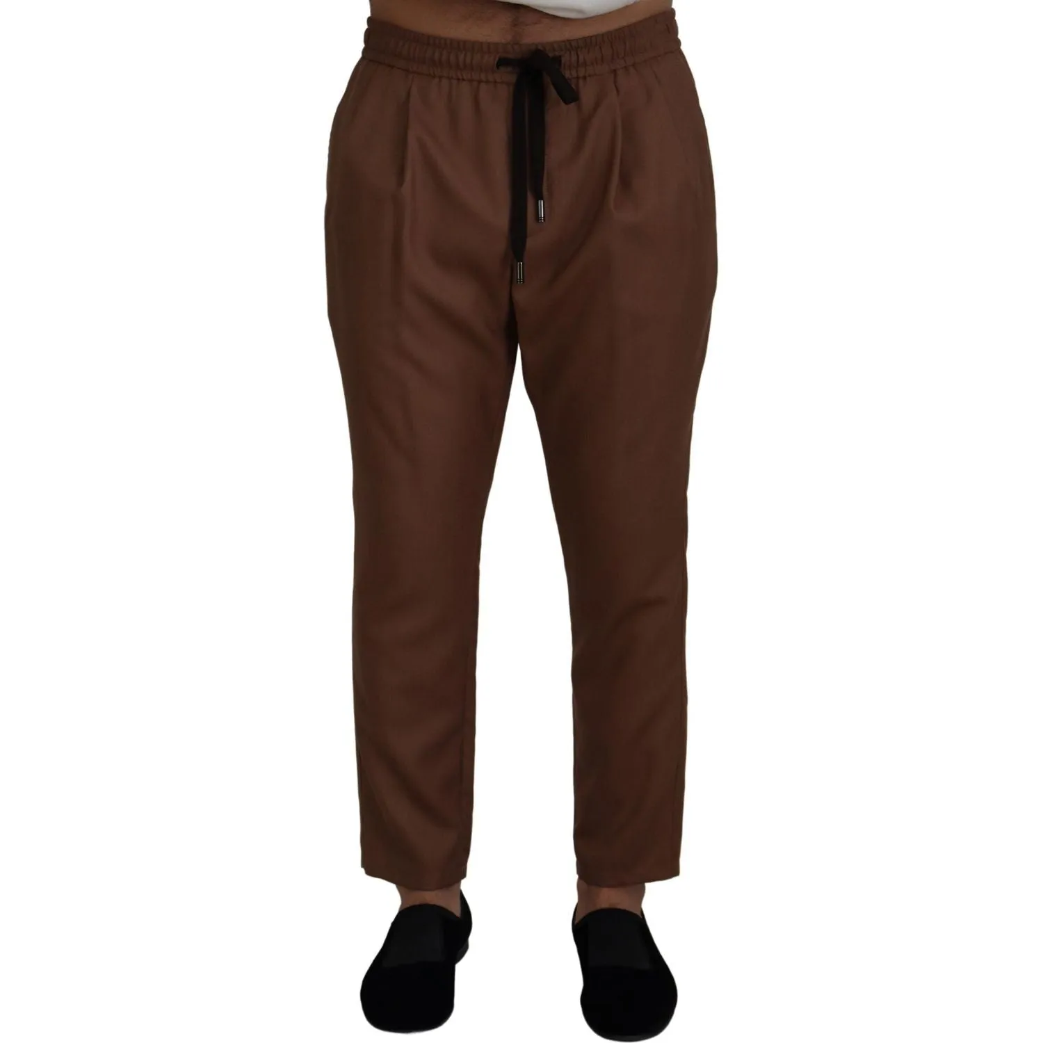 Dolce & Gabbana Chic Brown Cashmere-Silk Jogger Pants