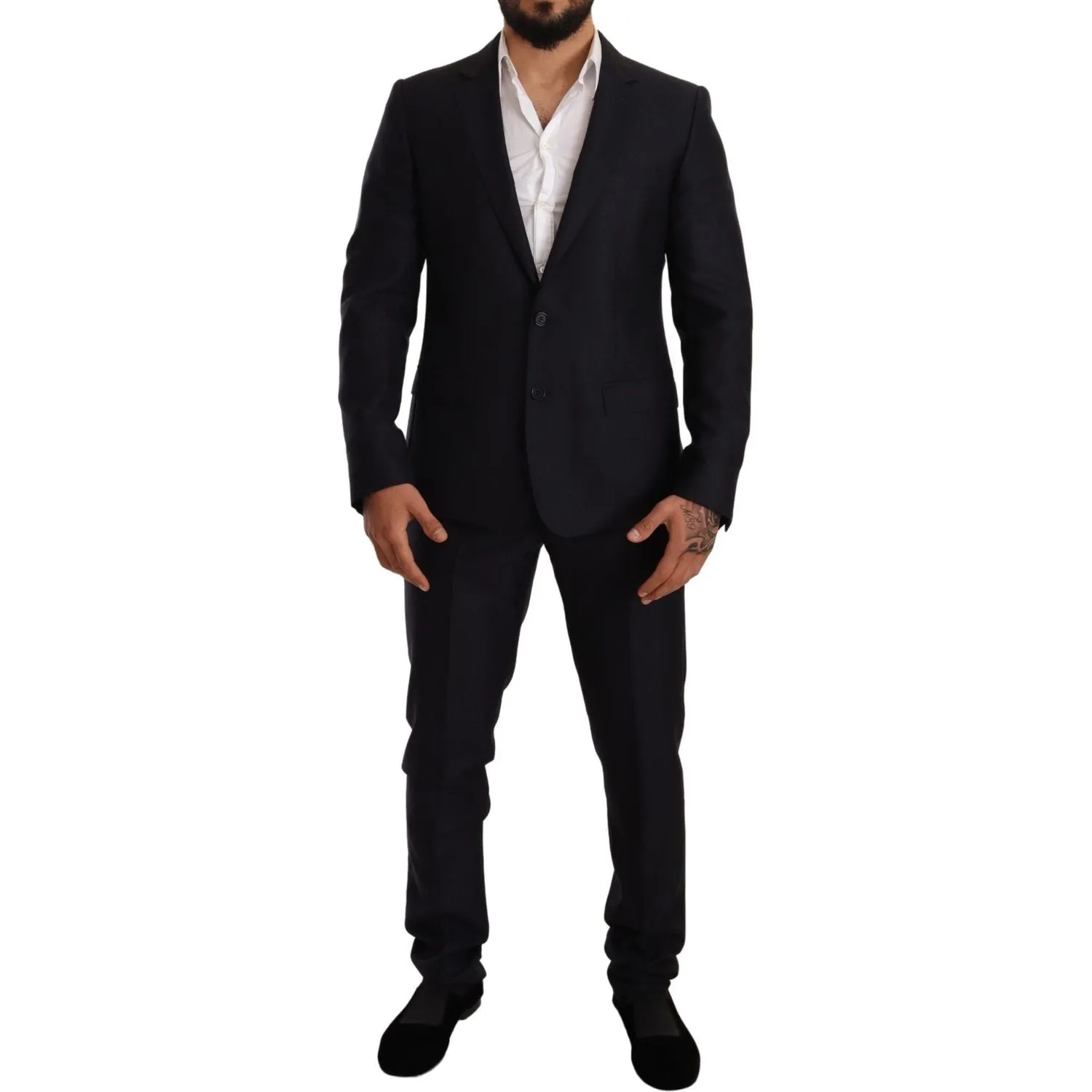 Dolce & Gabbana Elegant Slim Fit Jacquard Suit in Blue