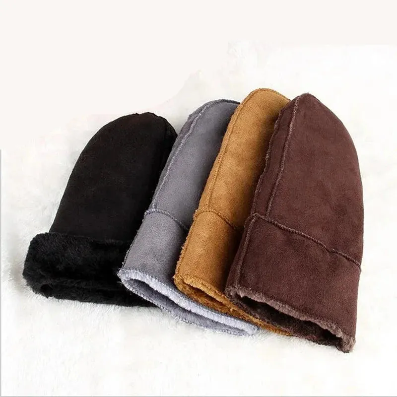 eleagnt - faux suede winter gloves with fur lining