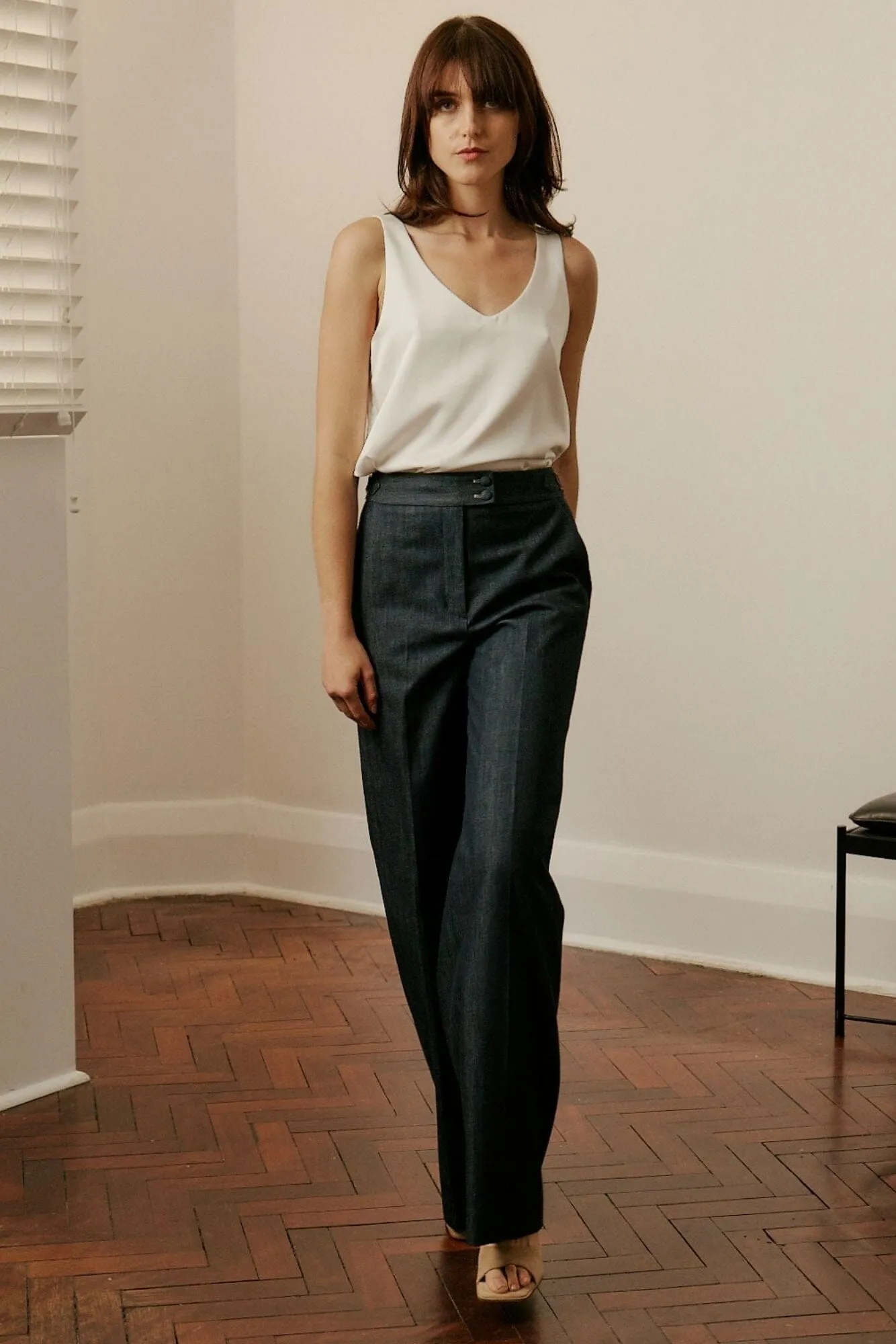 Emma Wide Leg Pant - Blue Denim Cashmere