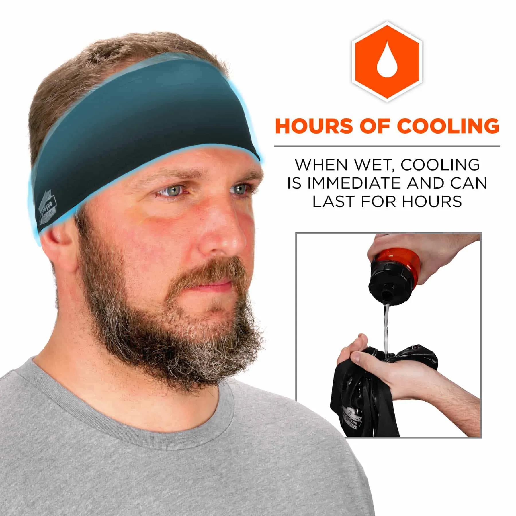 Ergodyne 12702 6634  Black Cooling Headband - Performance Knit