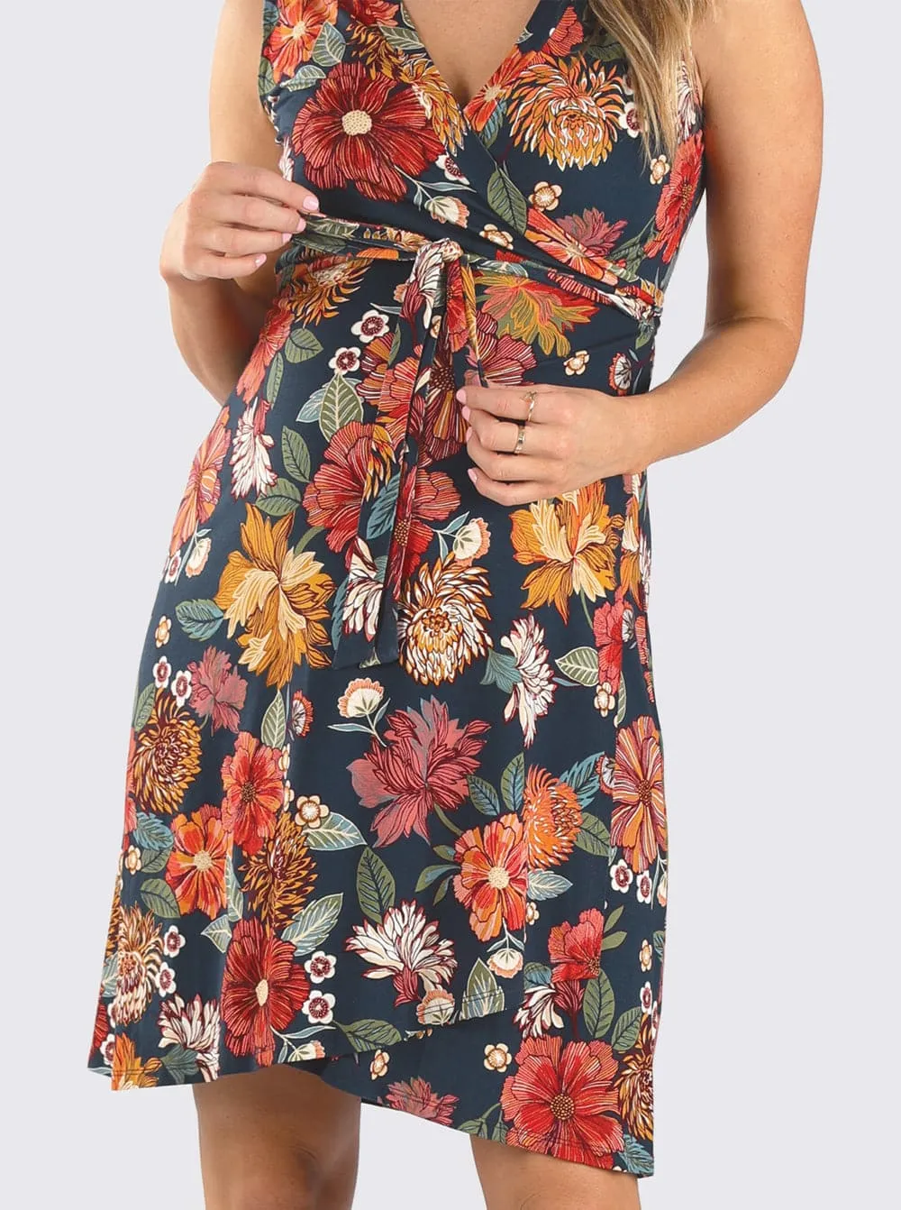 Eve Maternity Classic Wrap Dress in Floral Print