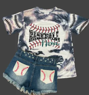 Faux Bleached Baseball Mom Shirt