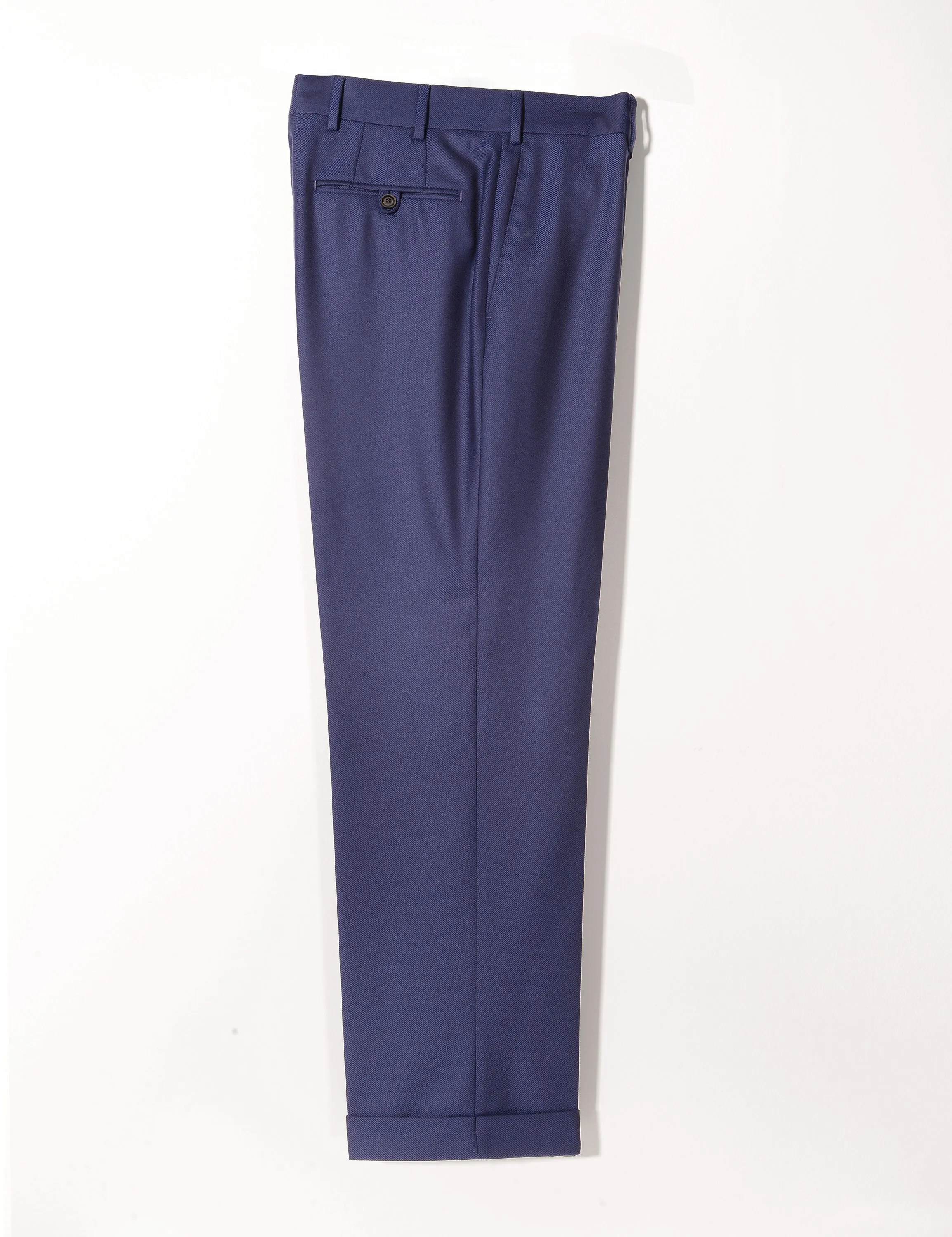 FINAL SALE: BKT36 Straight Leg Trouser in 14.5 Micron Wool Twill - Ocean Blue