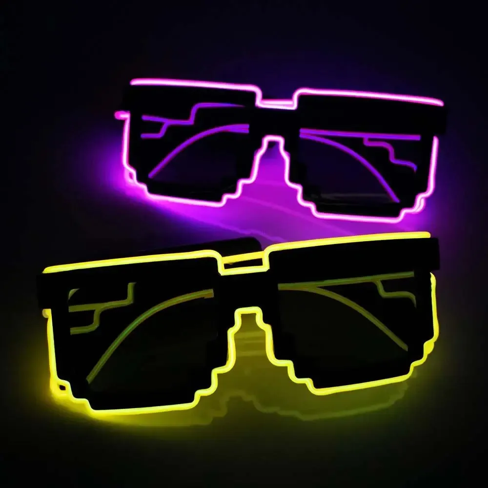 Flashing Luminous 8-Bit Stylish Party Glasses