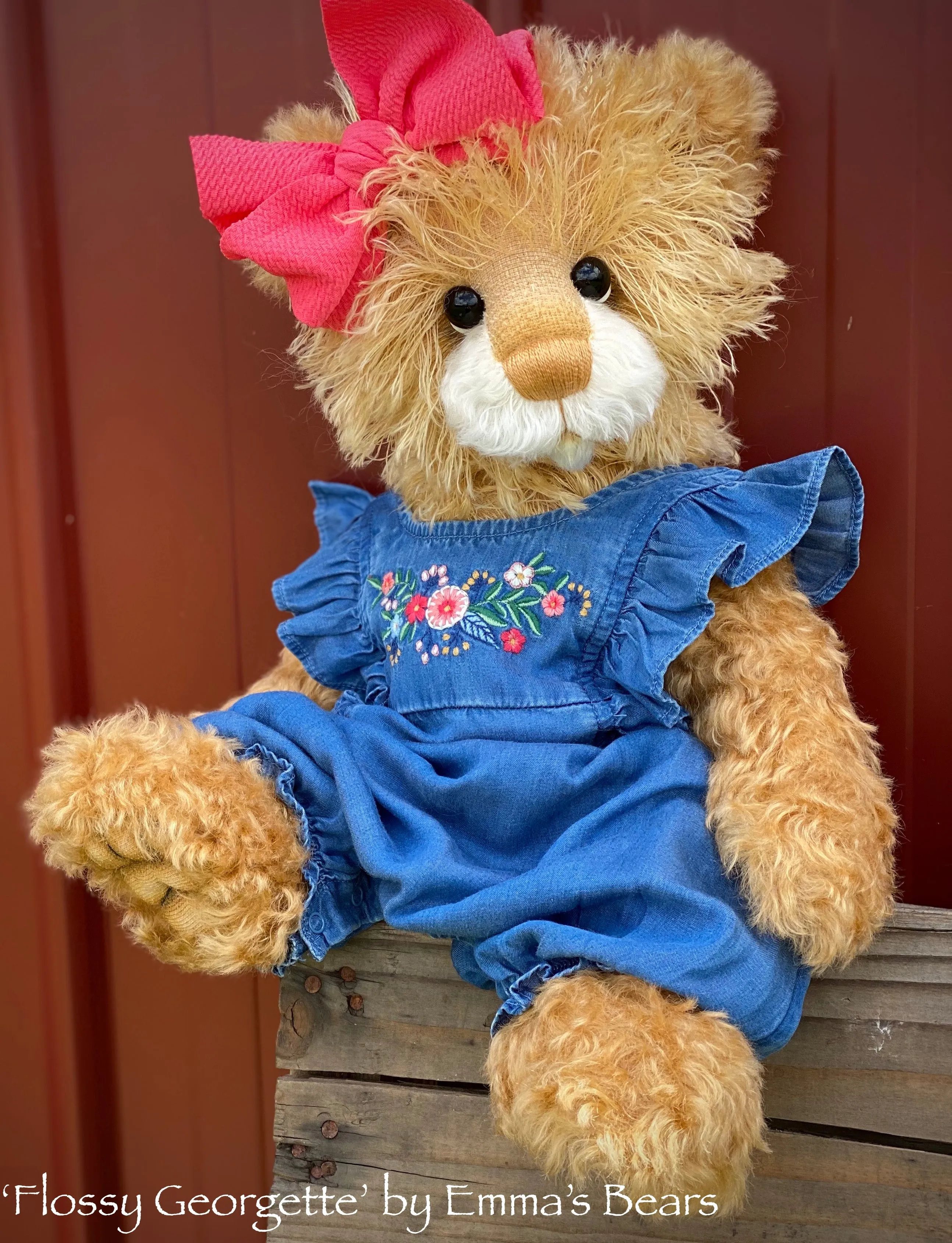 Flossy Georgette - 18" Hand-Dyed Artist Baby Bear by Emma's Bears - OOAK